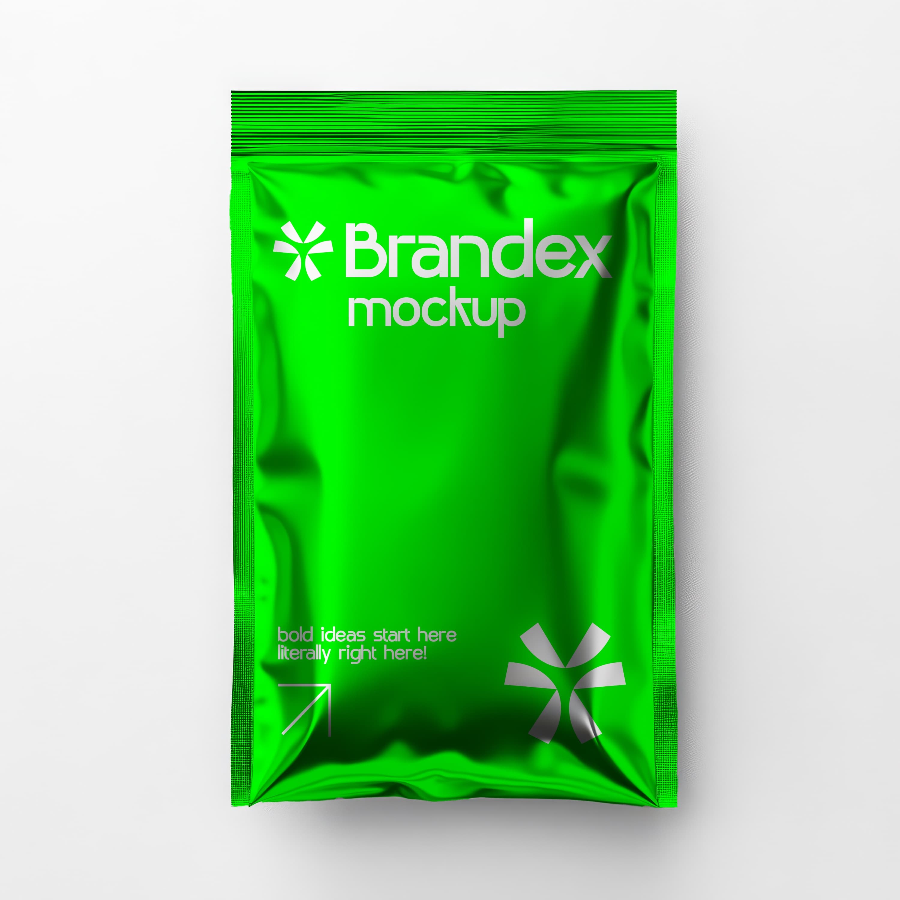 Vibrant green pouch mockup
