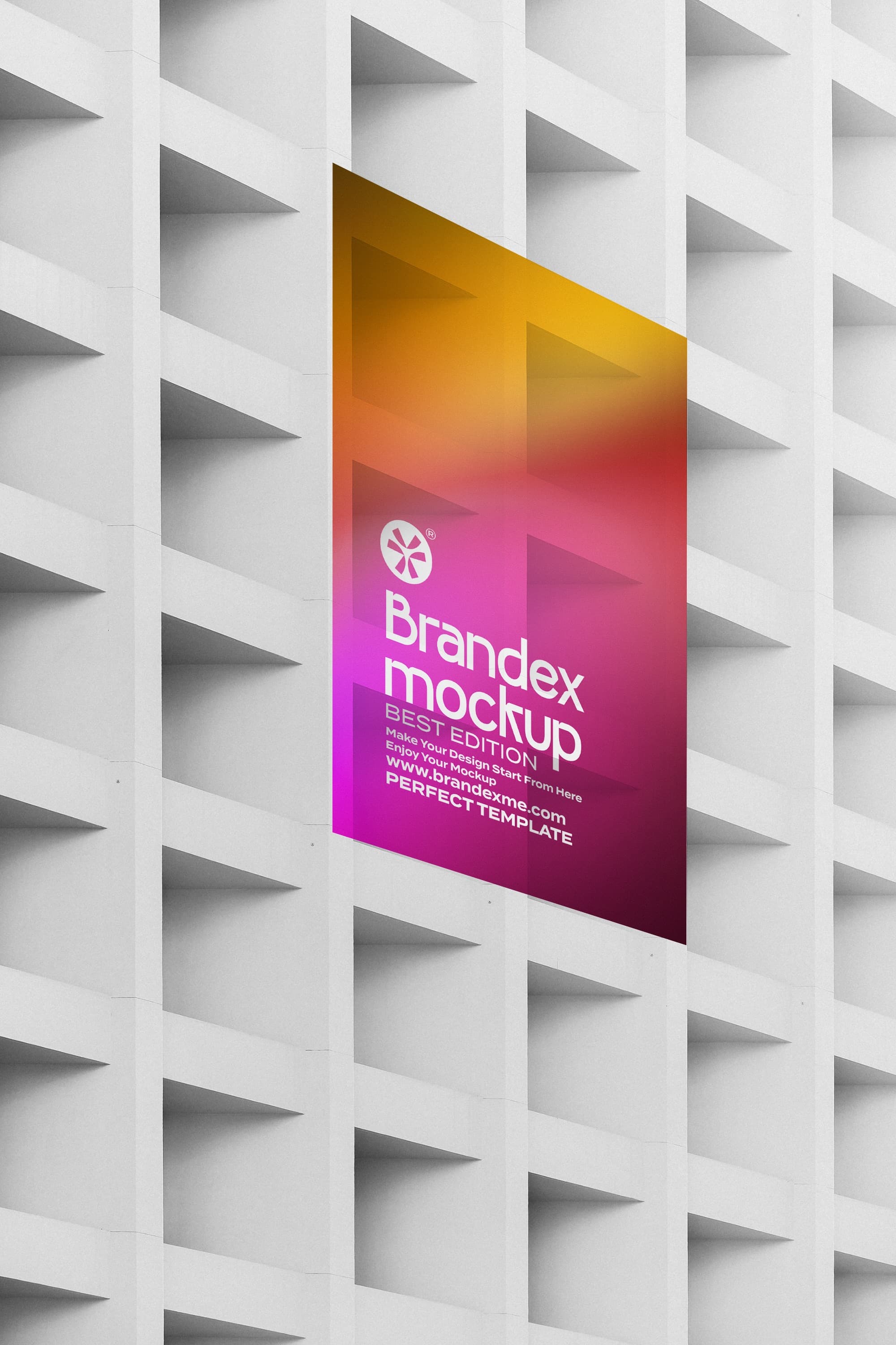 Urban architectural billboard mockup