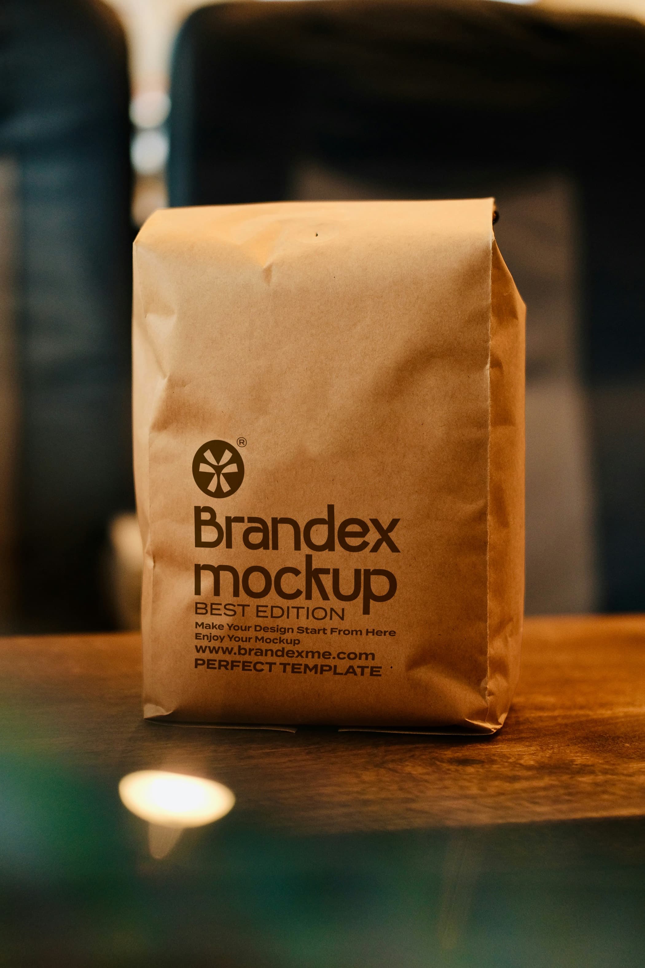 Kraft paper coffee bag mockup