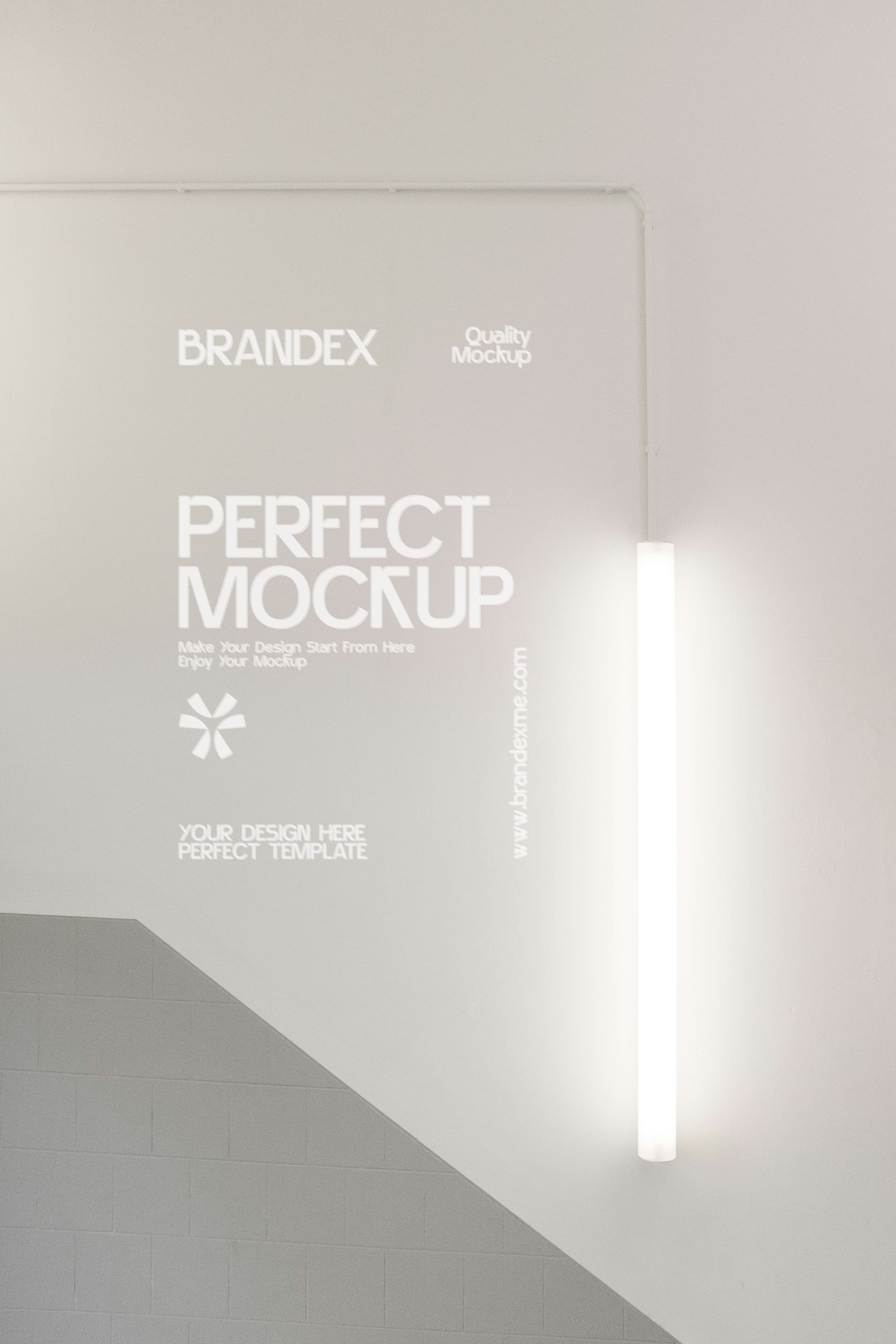 Neon wall sign mockup