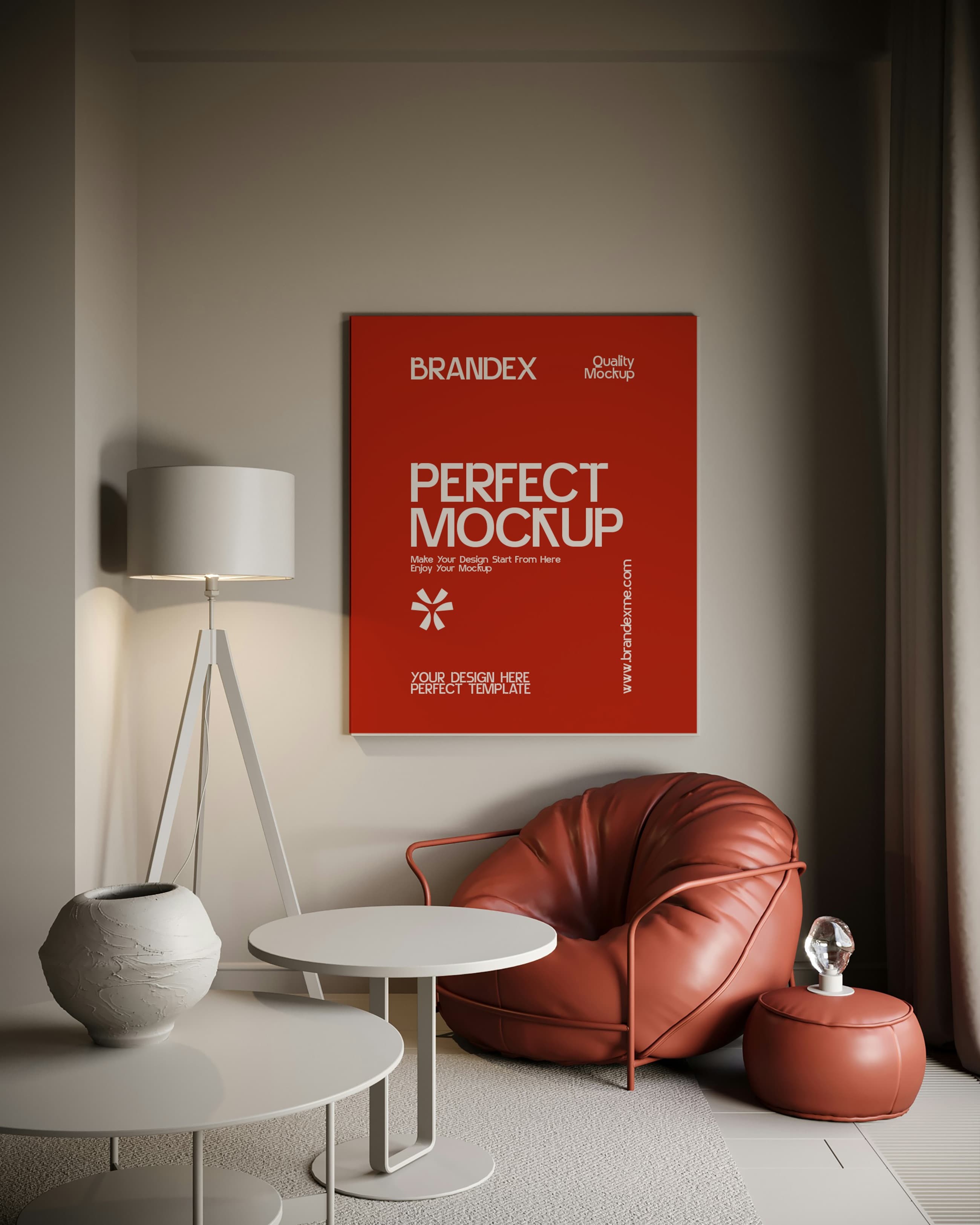 Living room poster mockup