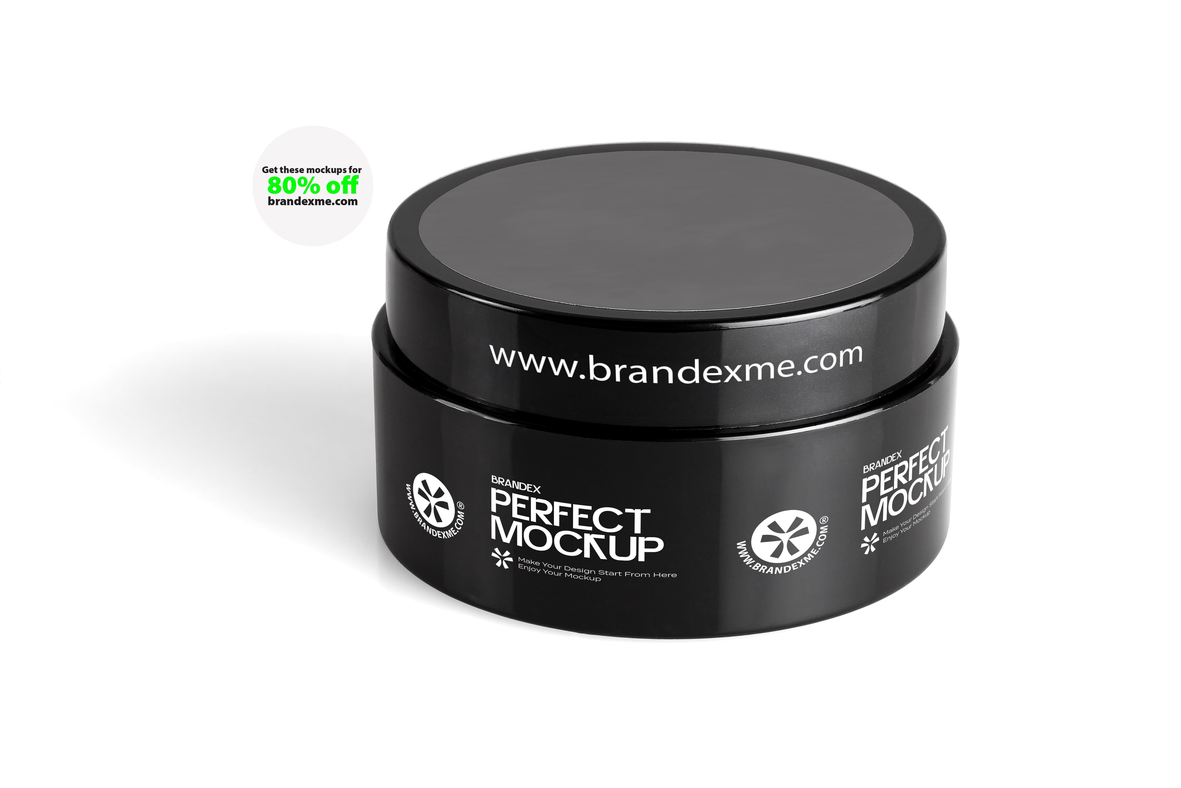 Glossy black jar mockup