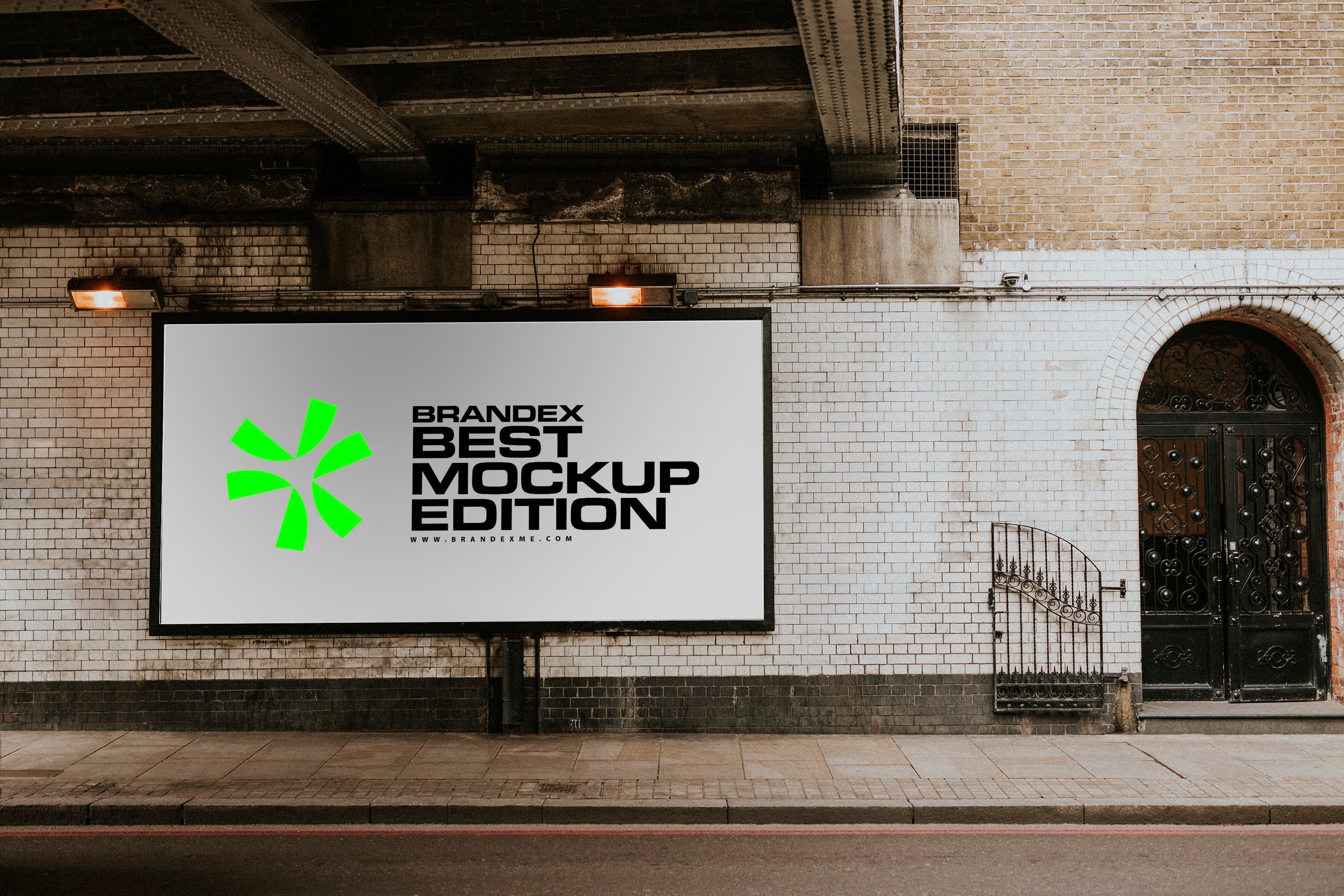 Urban subway billboard mockup