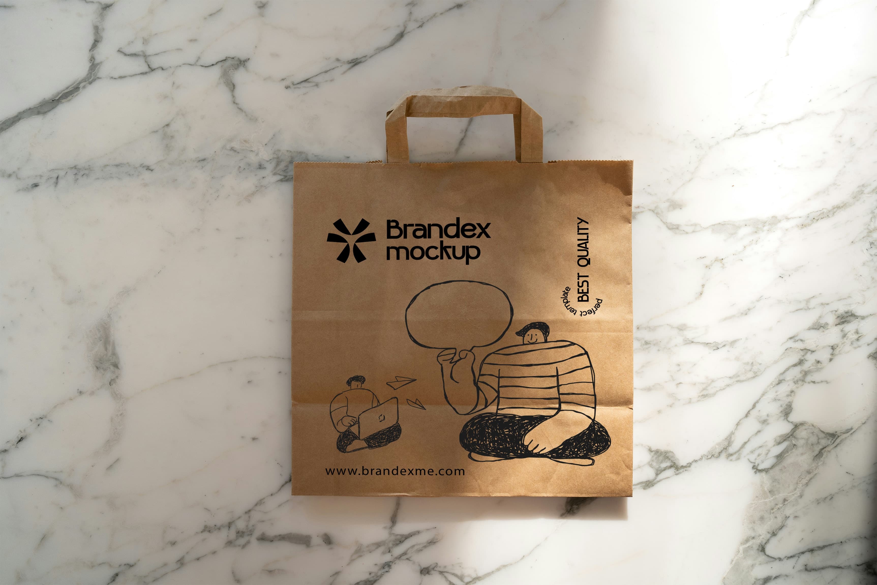 Eco-friendly kraft paper bag mockup