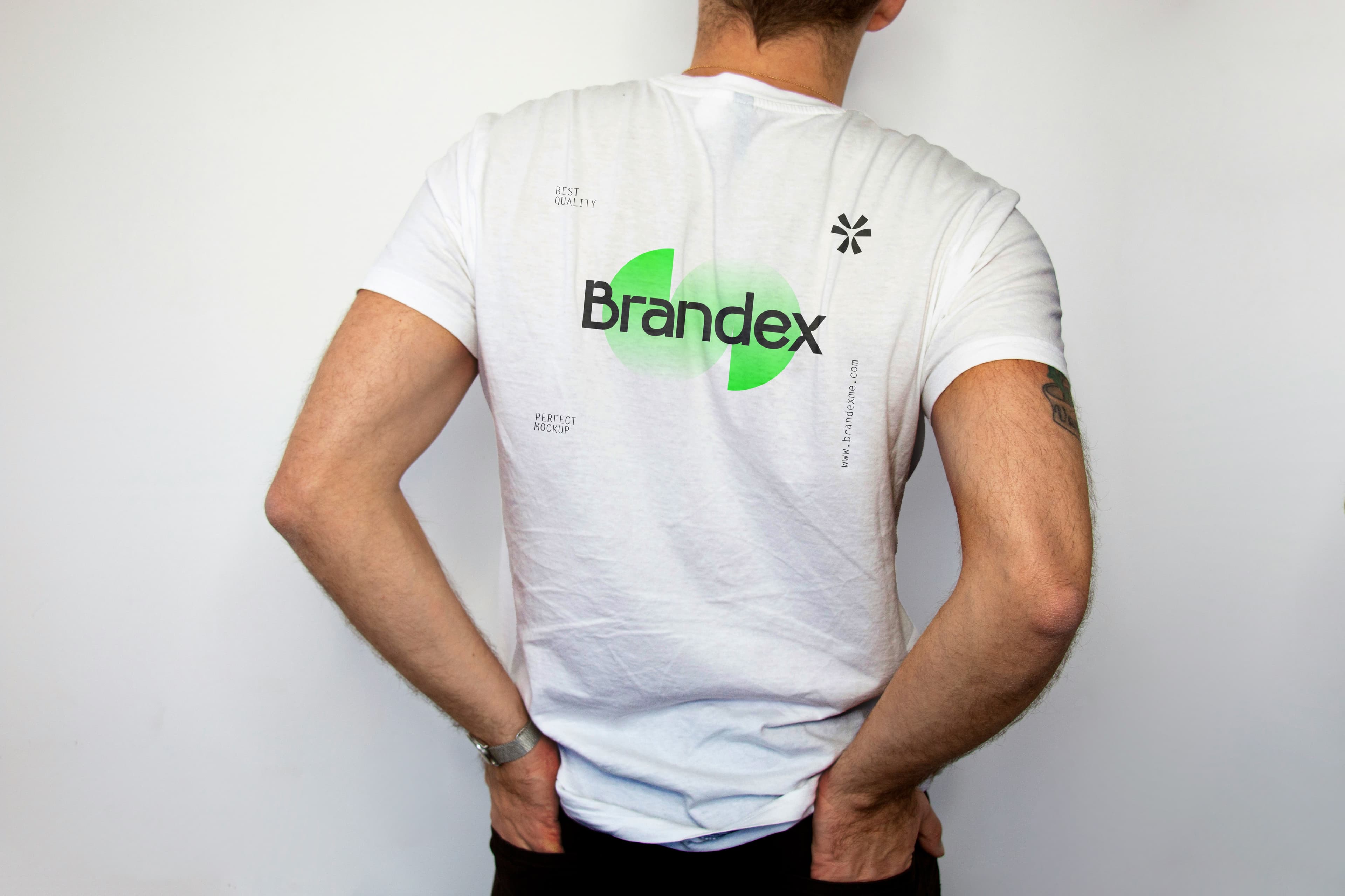 White t-shirt back branding mockup