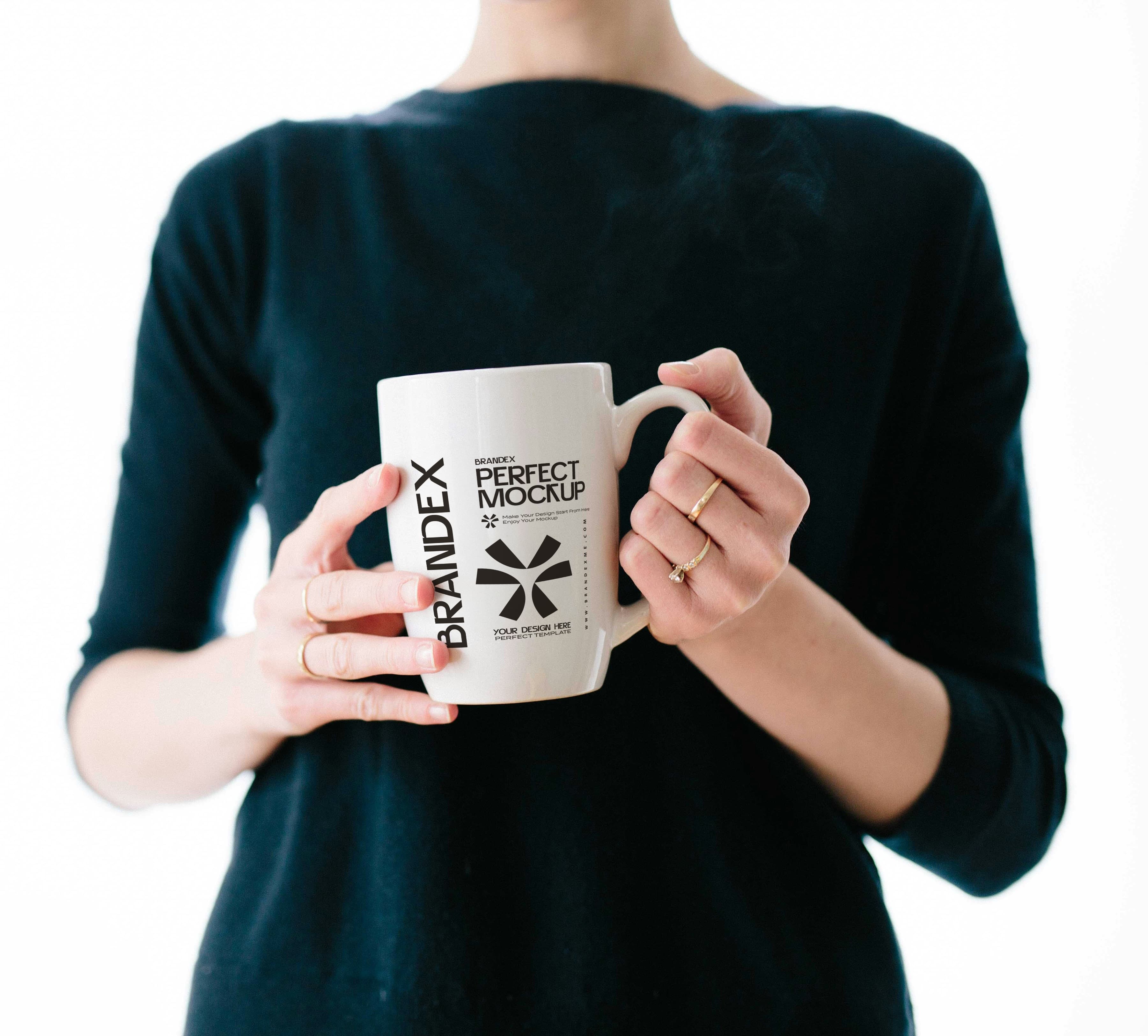 Classic white coffee mug mockup