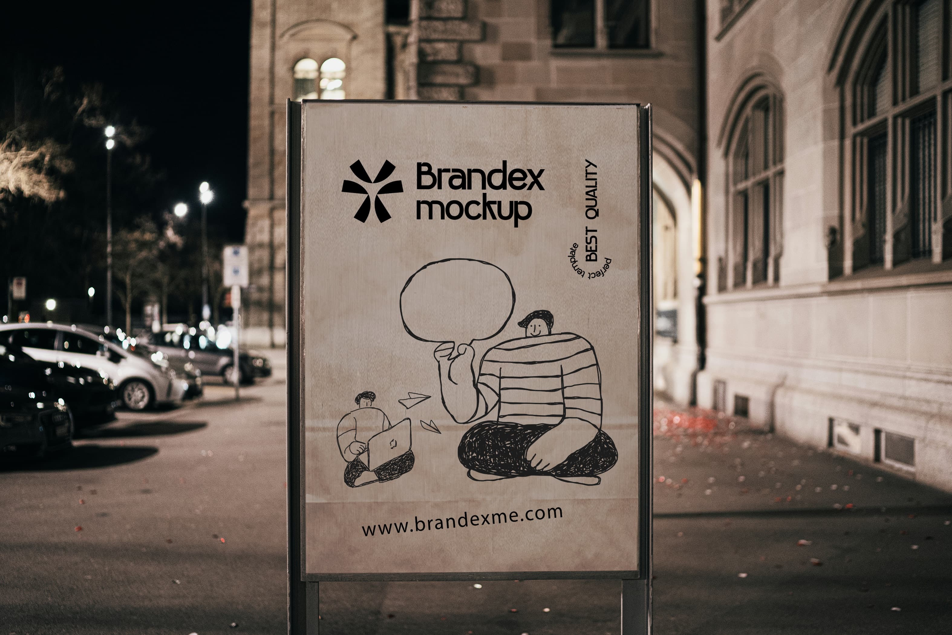 Urban poster advertisement mockup