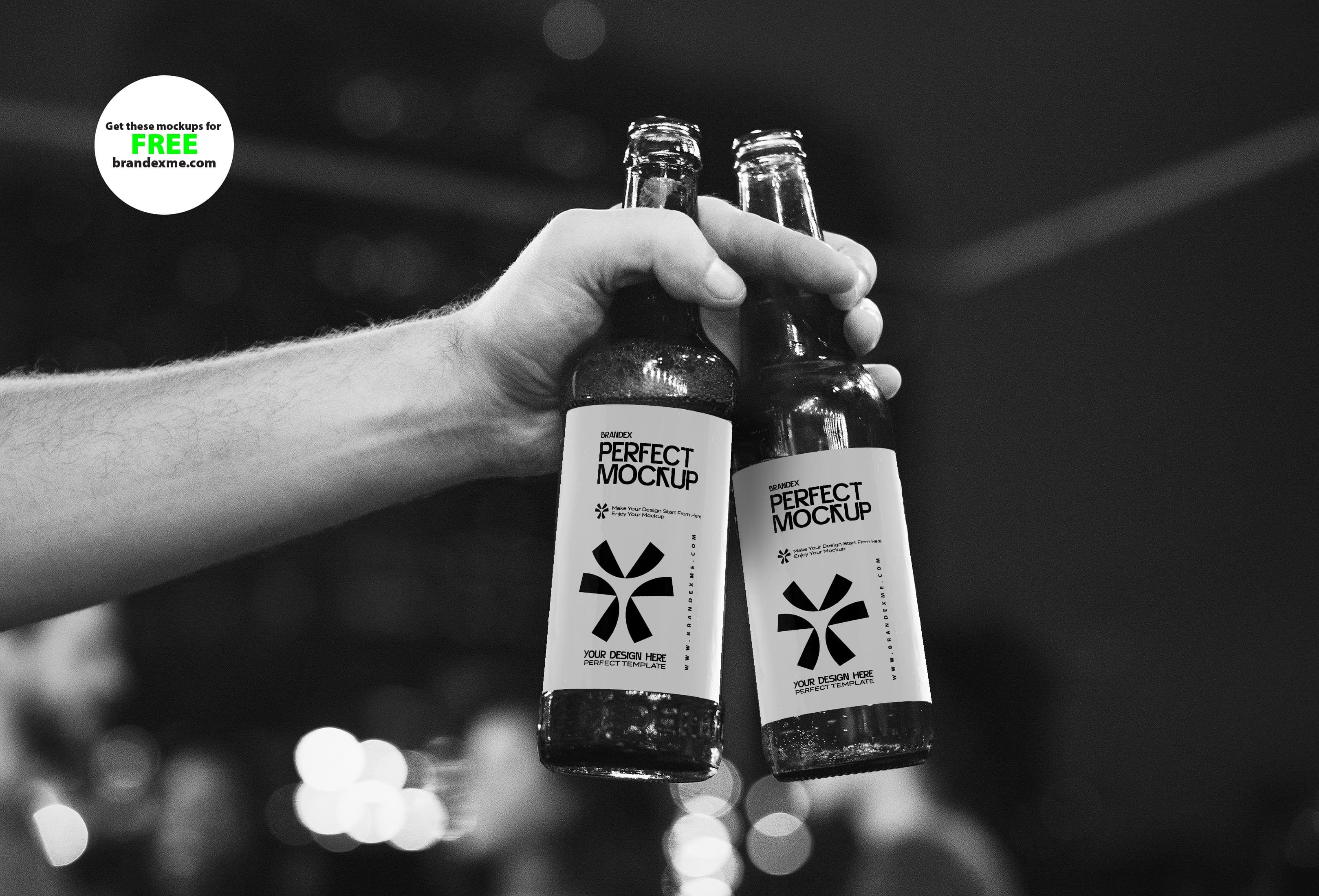 Monochrome beer mockup