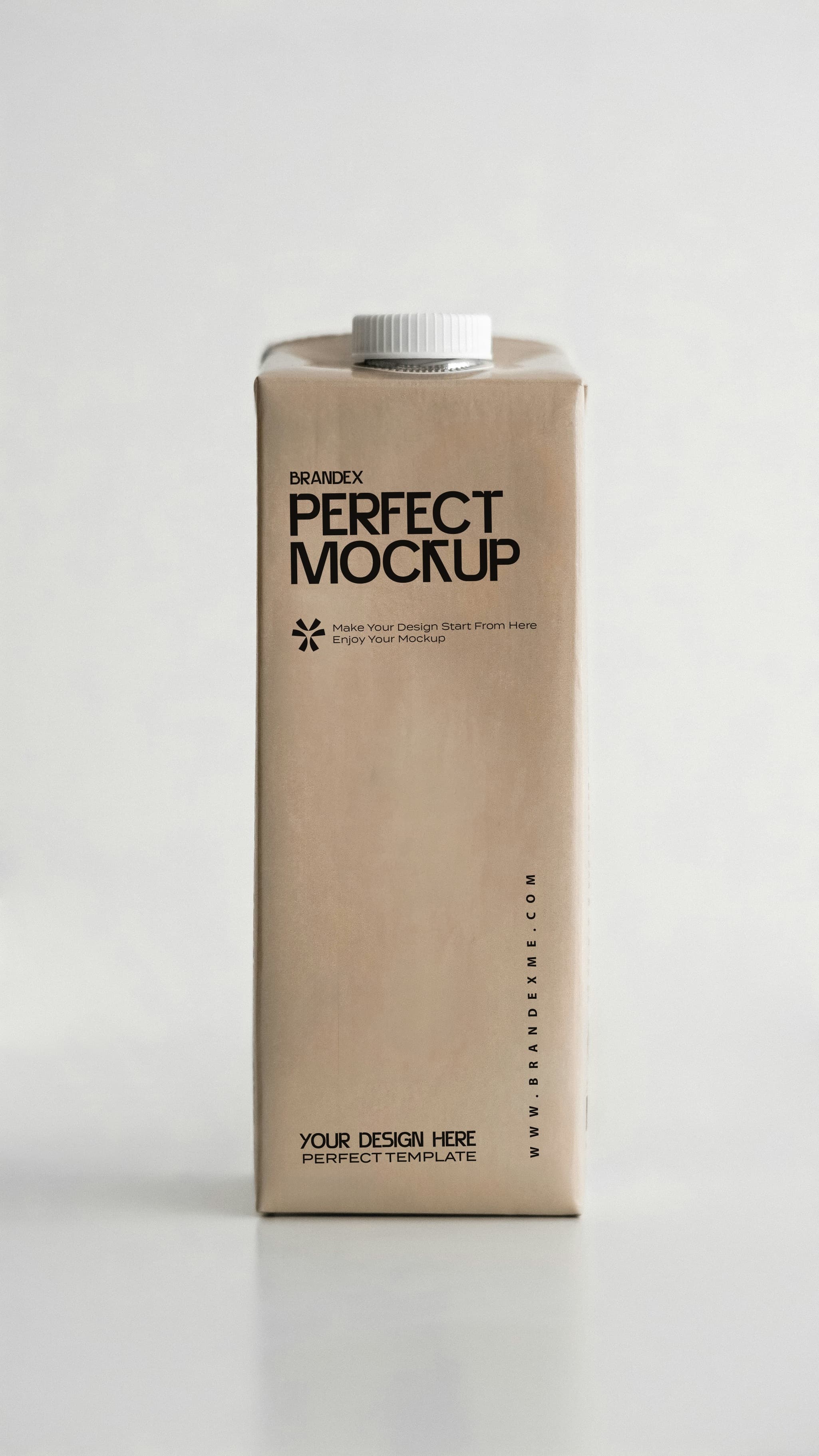 Tall cardboard drink carton mockup