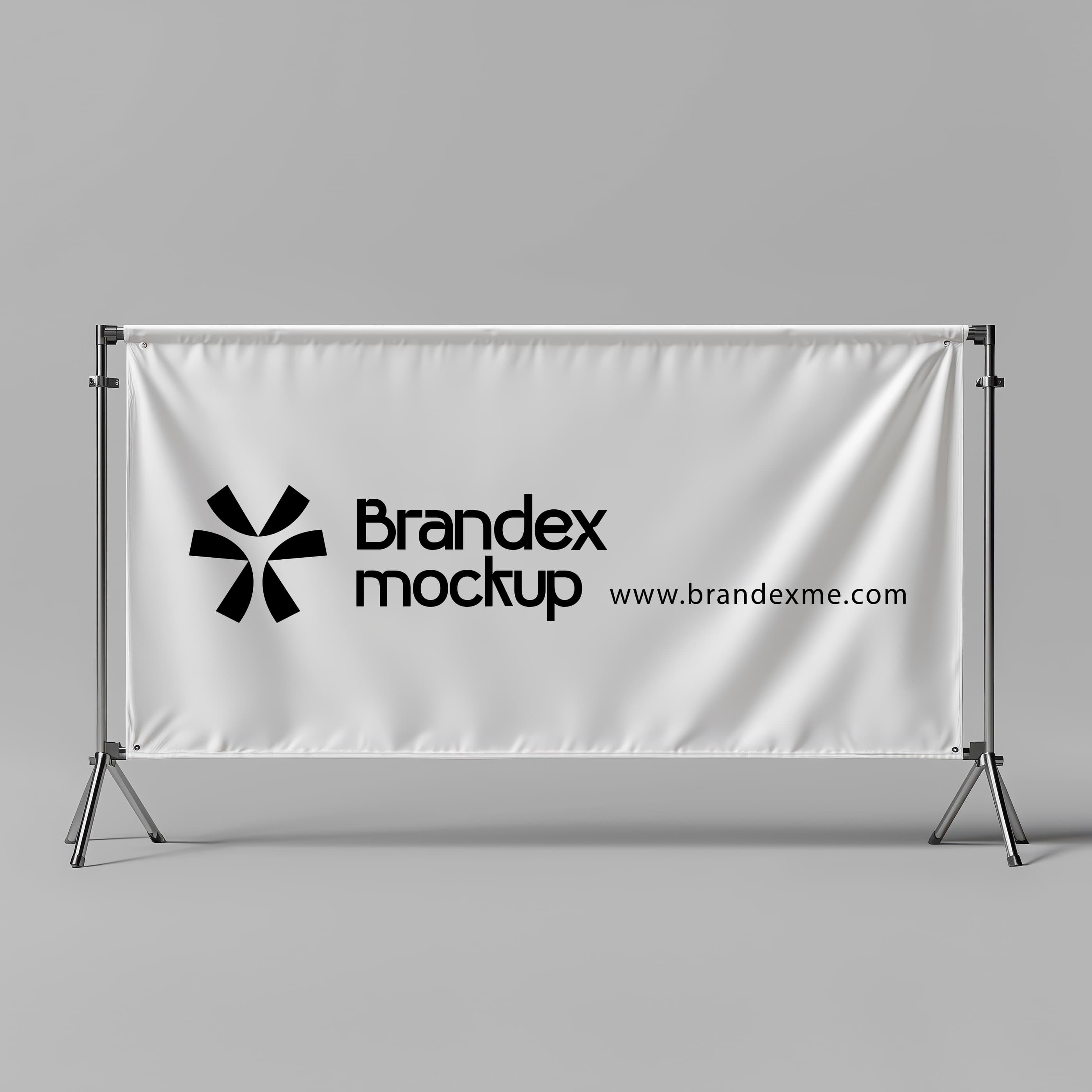 White outdoor banner mockup