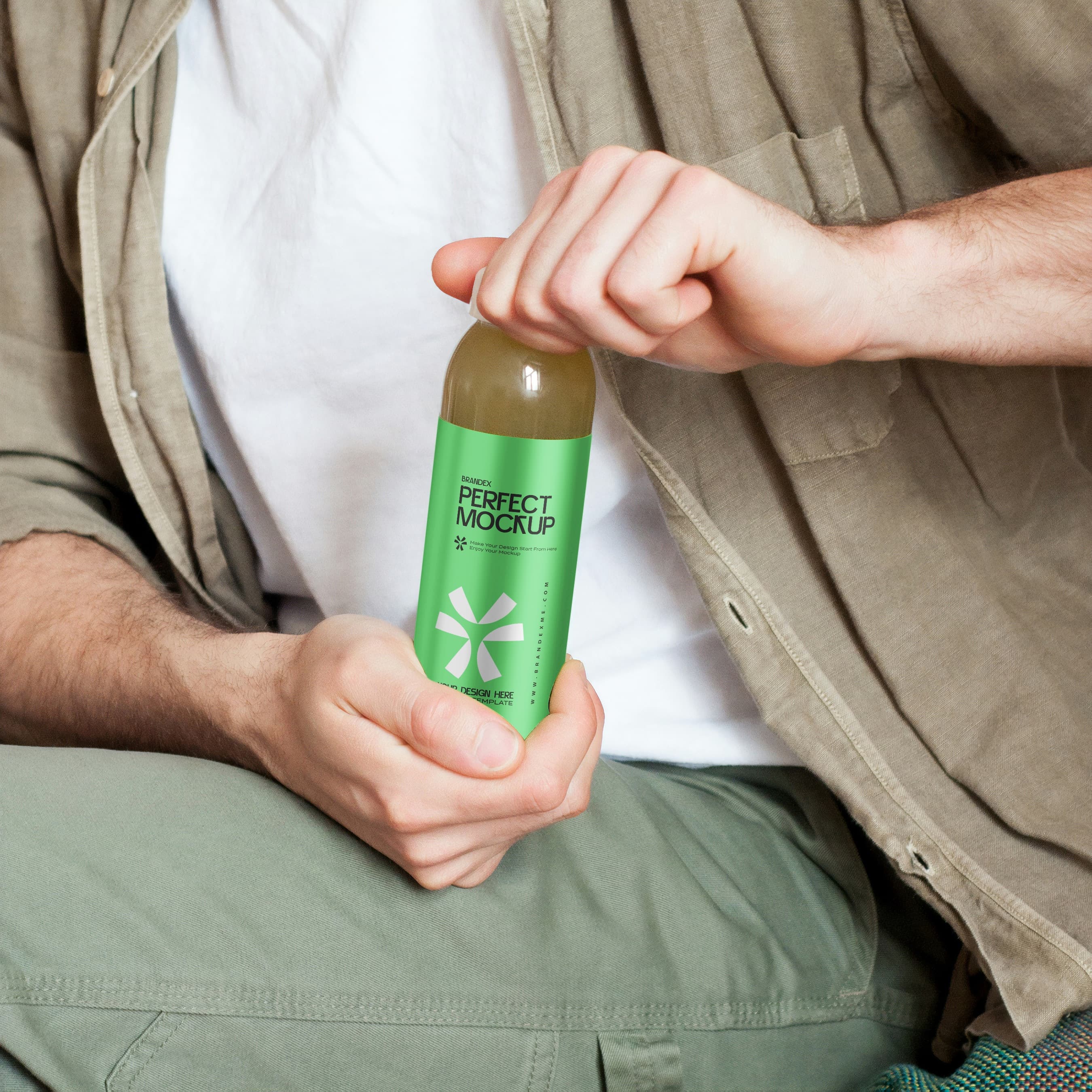 Green beverage mockup