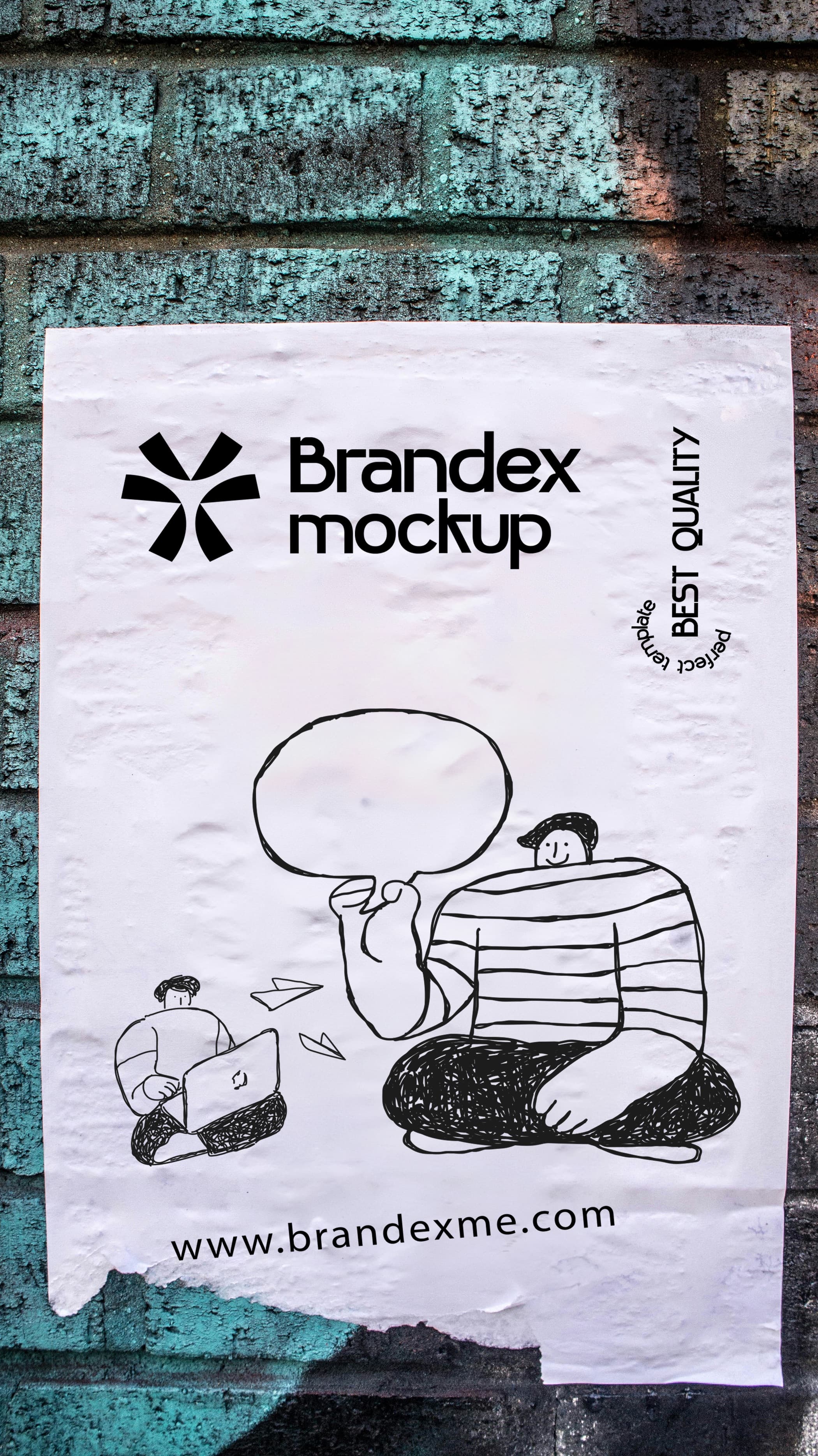 Illustrated street poster mockup