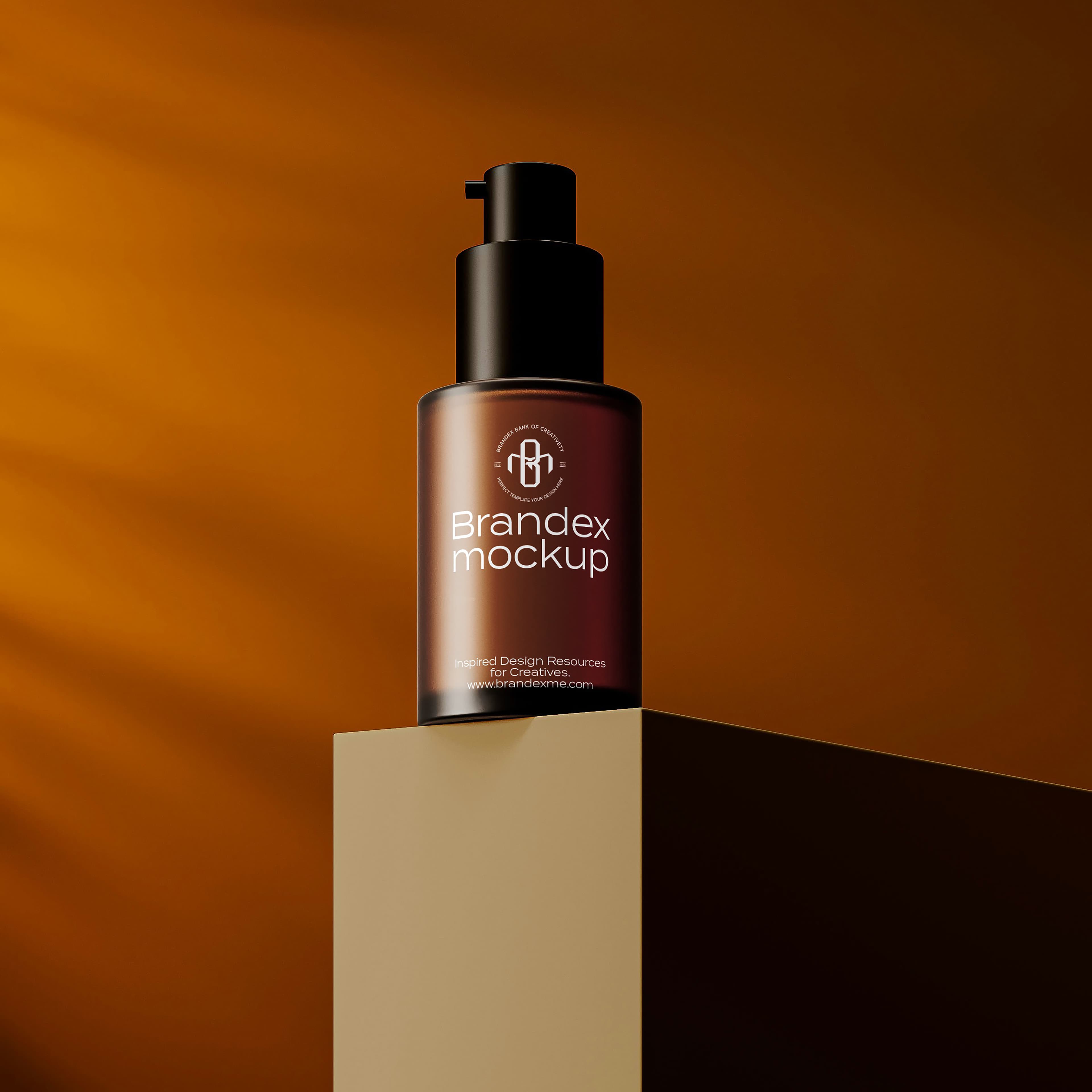 Amber glass pump mockup