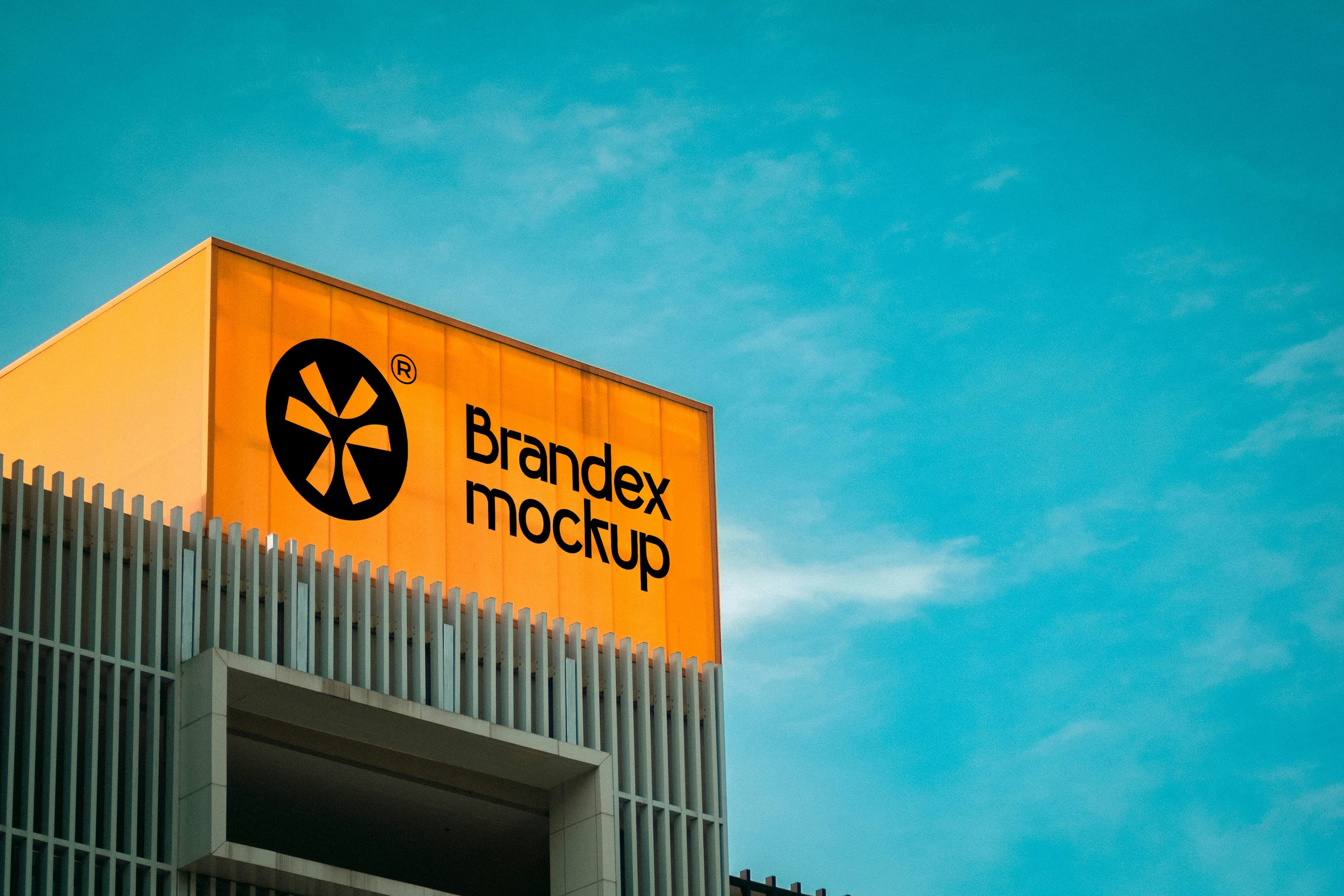 Large building signage mockup