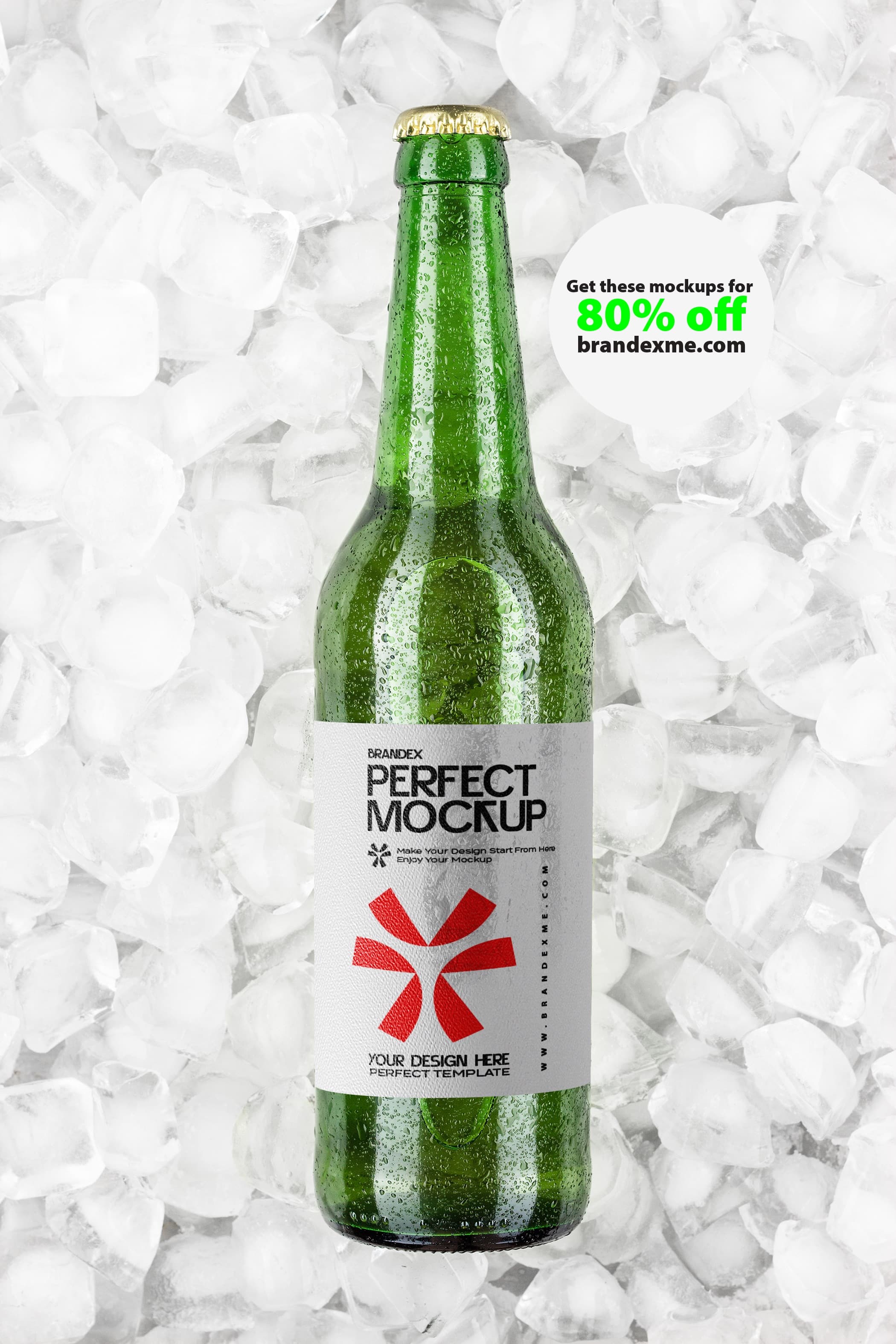 Frosty green glass mockup