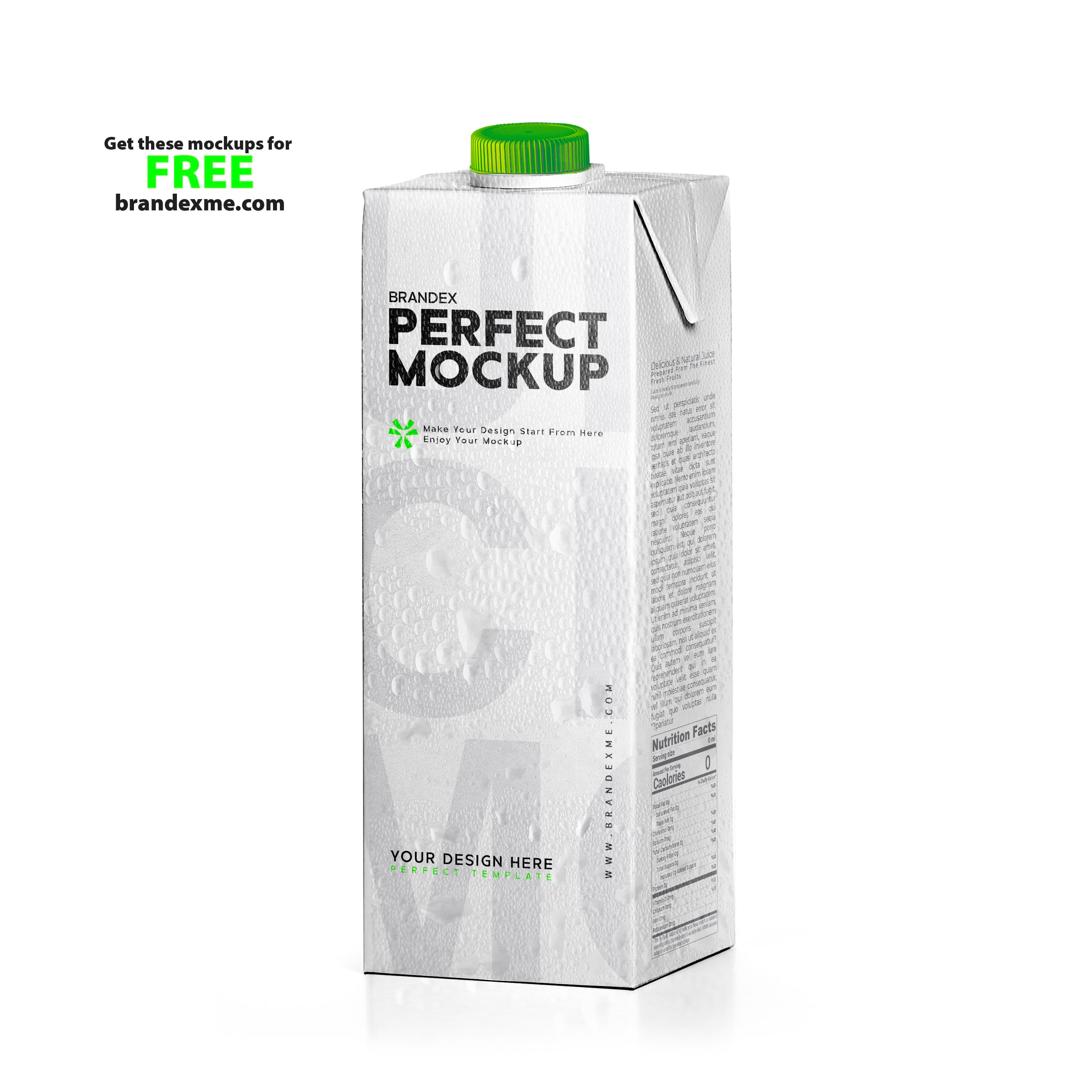 Tall beverage carton mockup