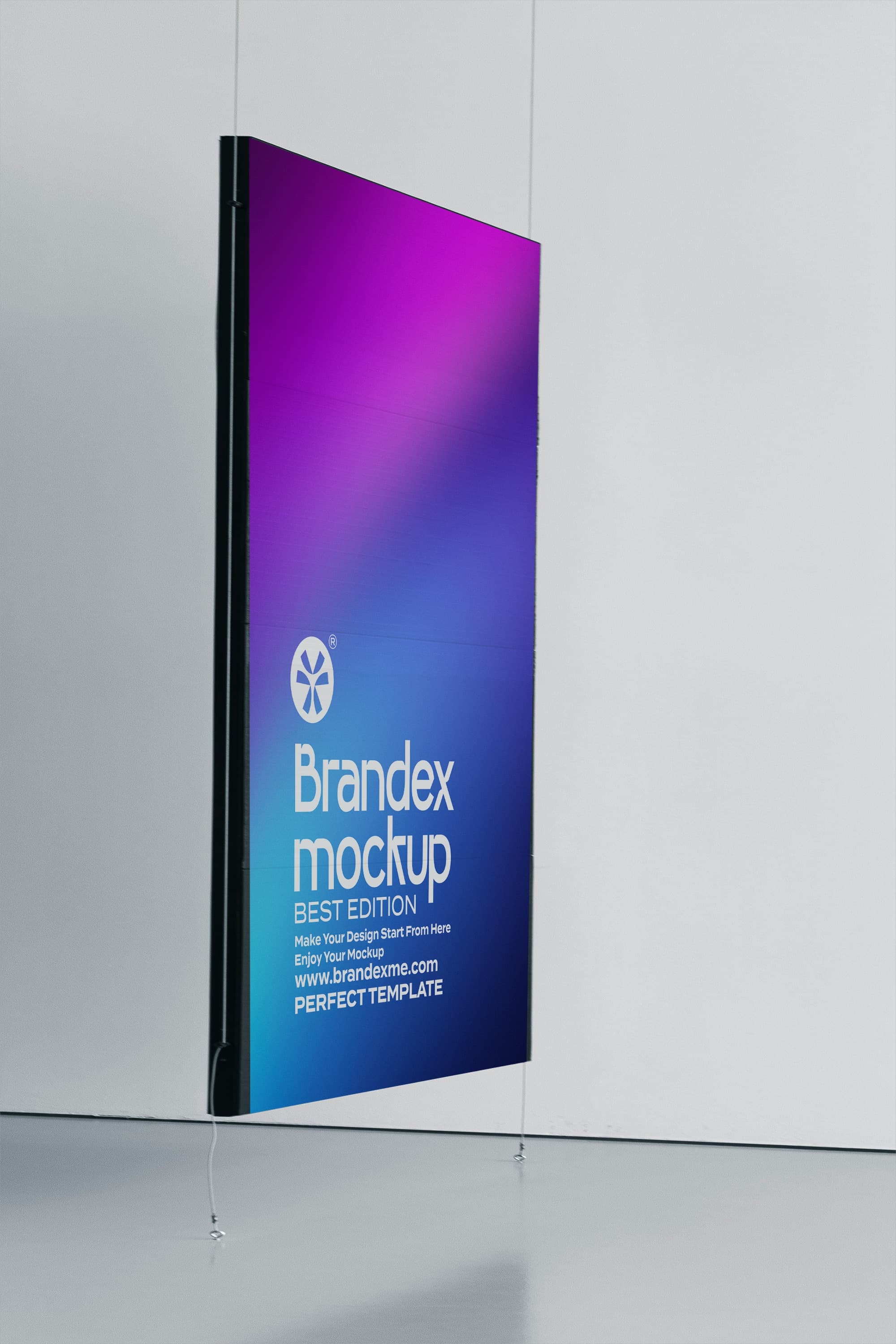 Hanging vertical gradient poster mockup