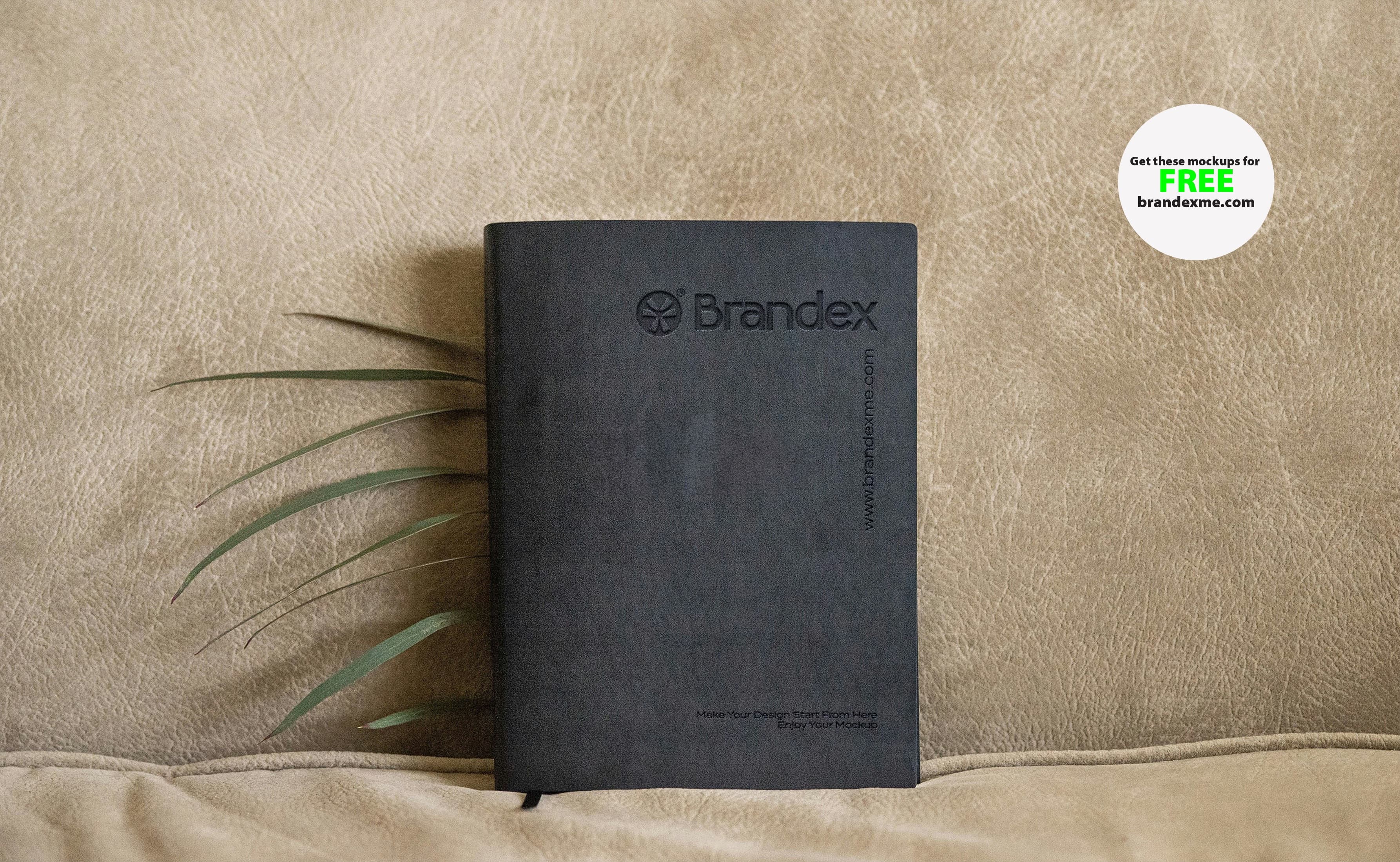 Dark suede notebook mockup
