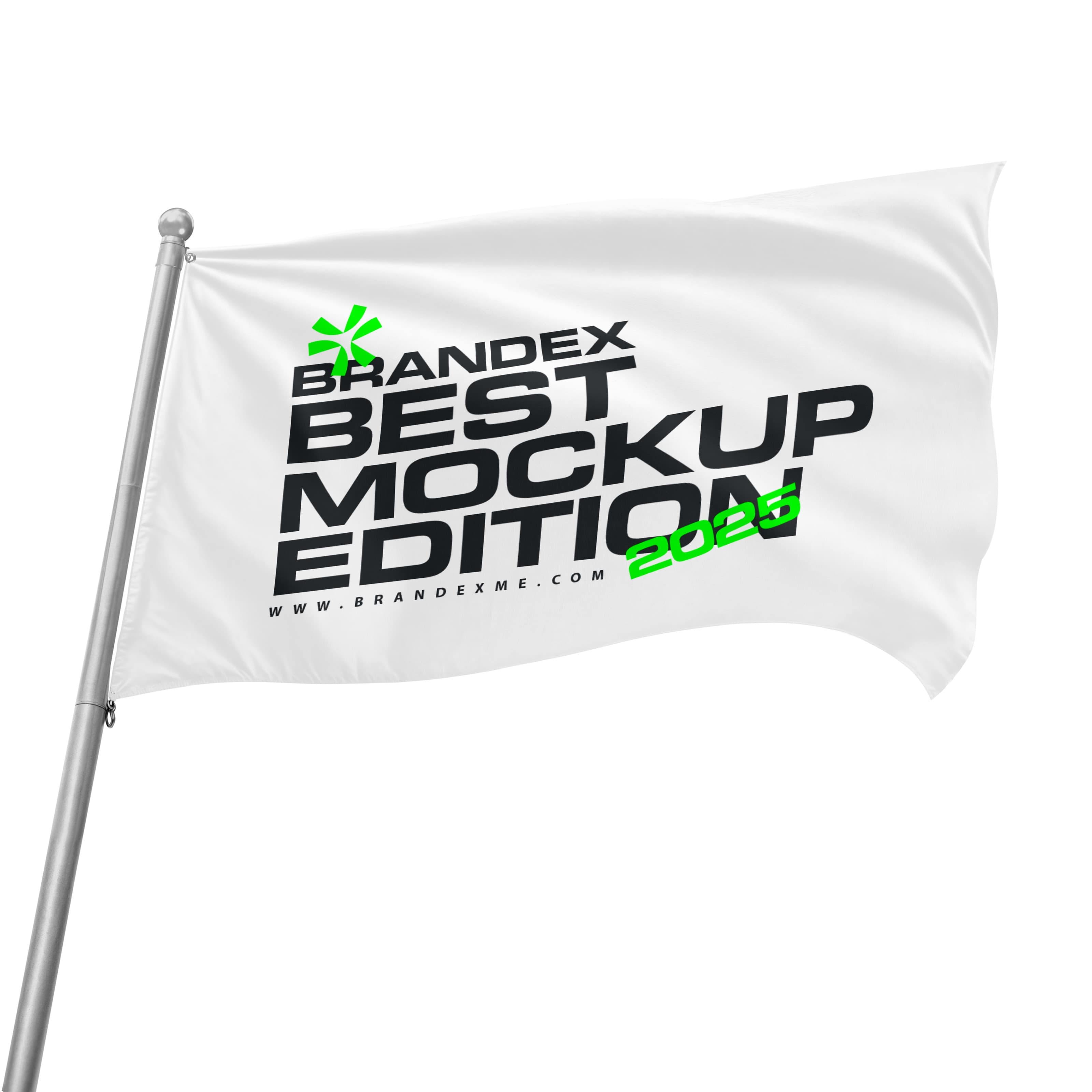 Waving fabric flag mockup