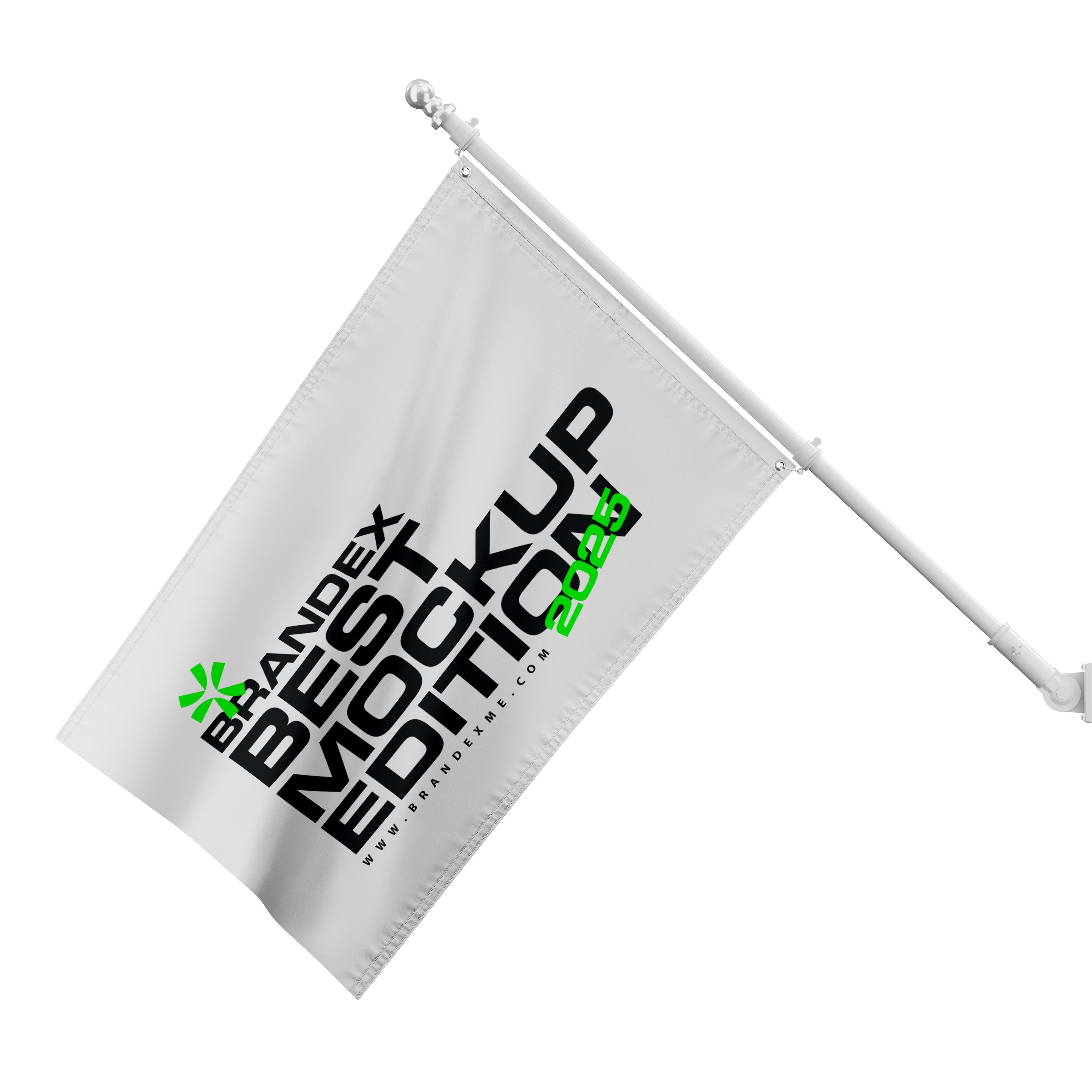 Angled flag branding mockup