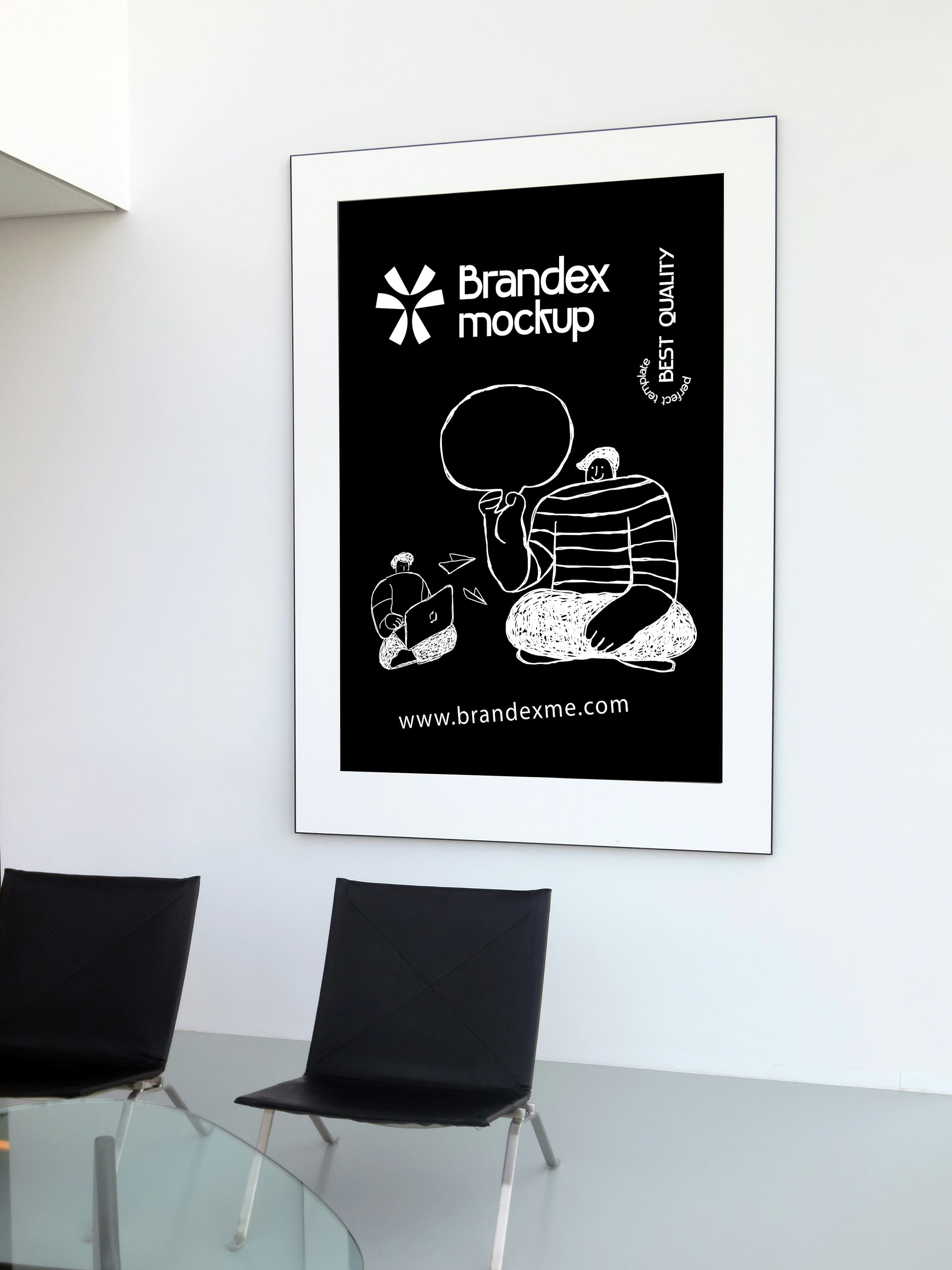 Abstract office poster mockup