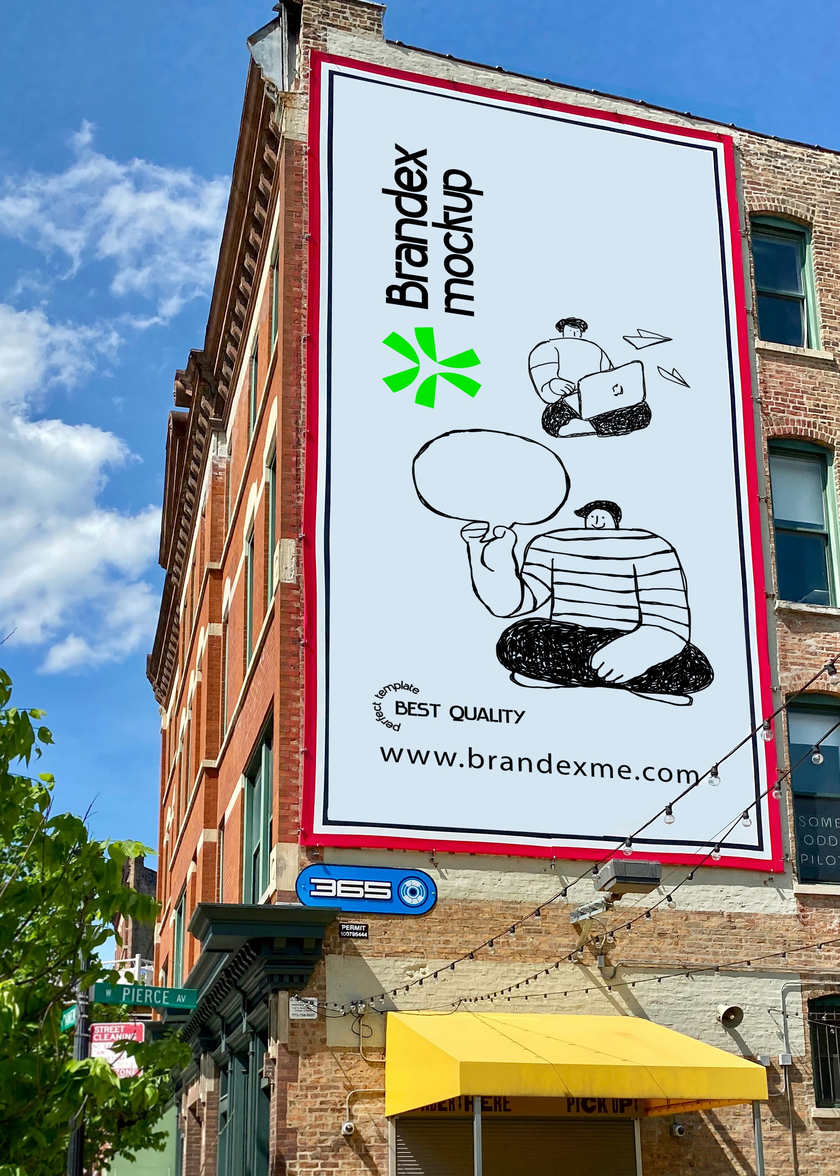 Urban street building billboard mockup