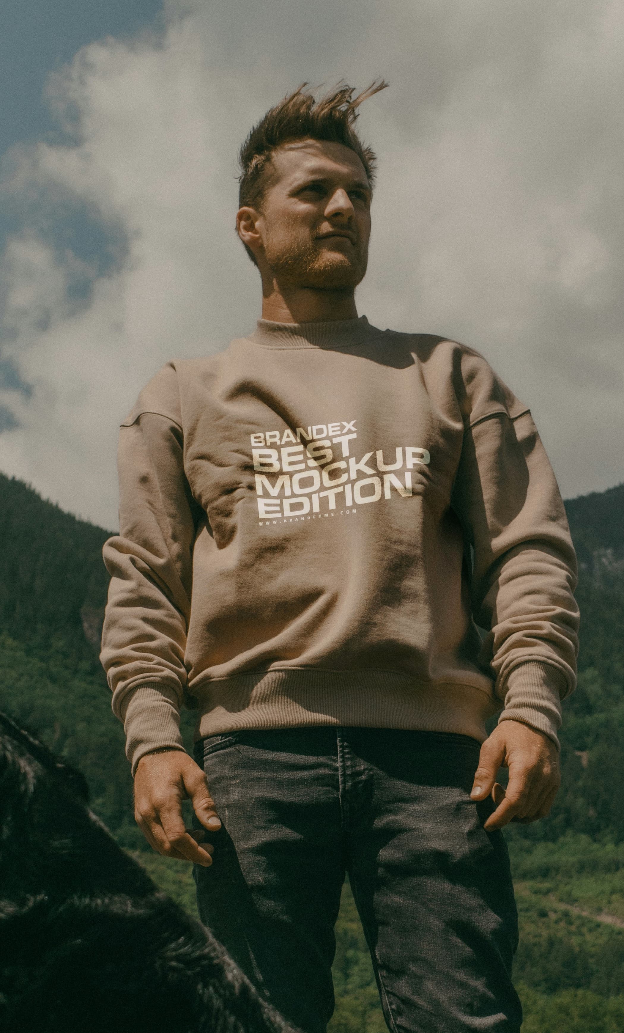 Outdoor casual sweatshirt mockup