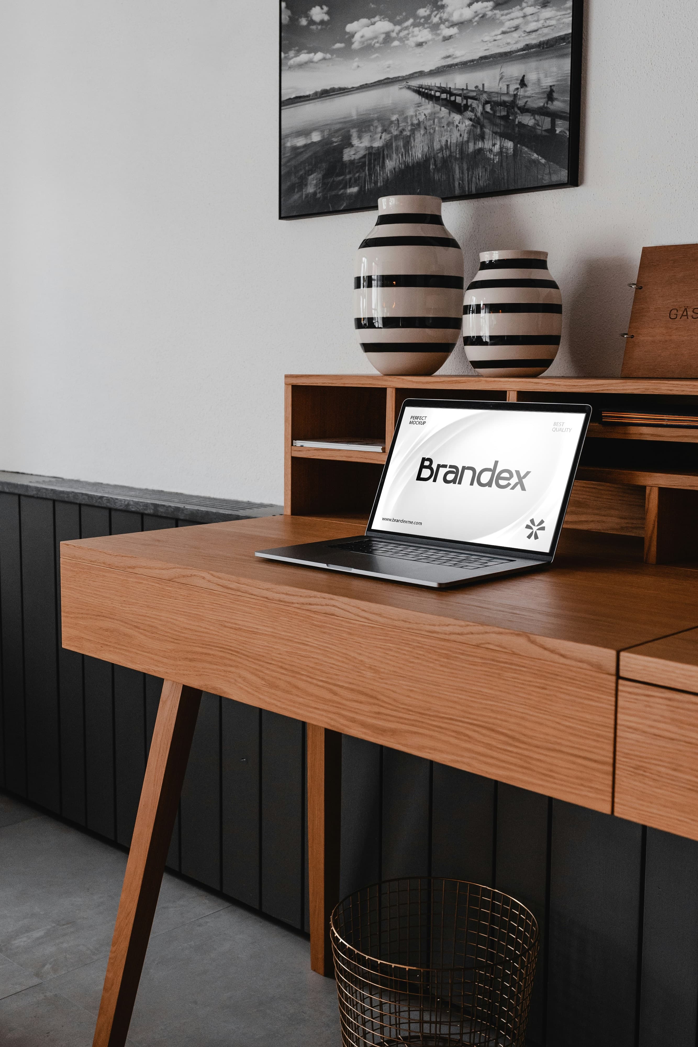 Sleek silver laptop mockup