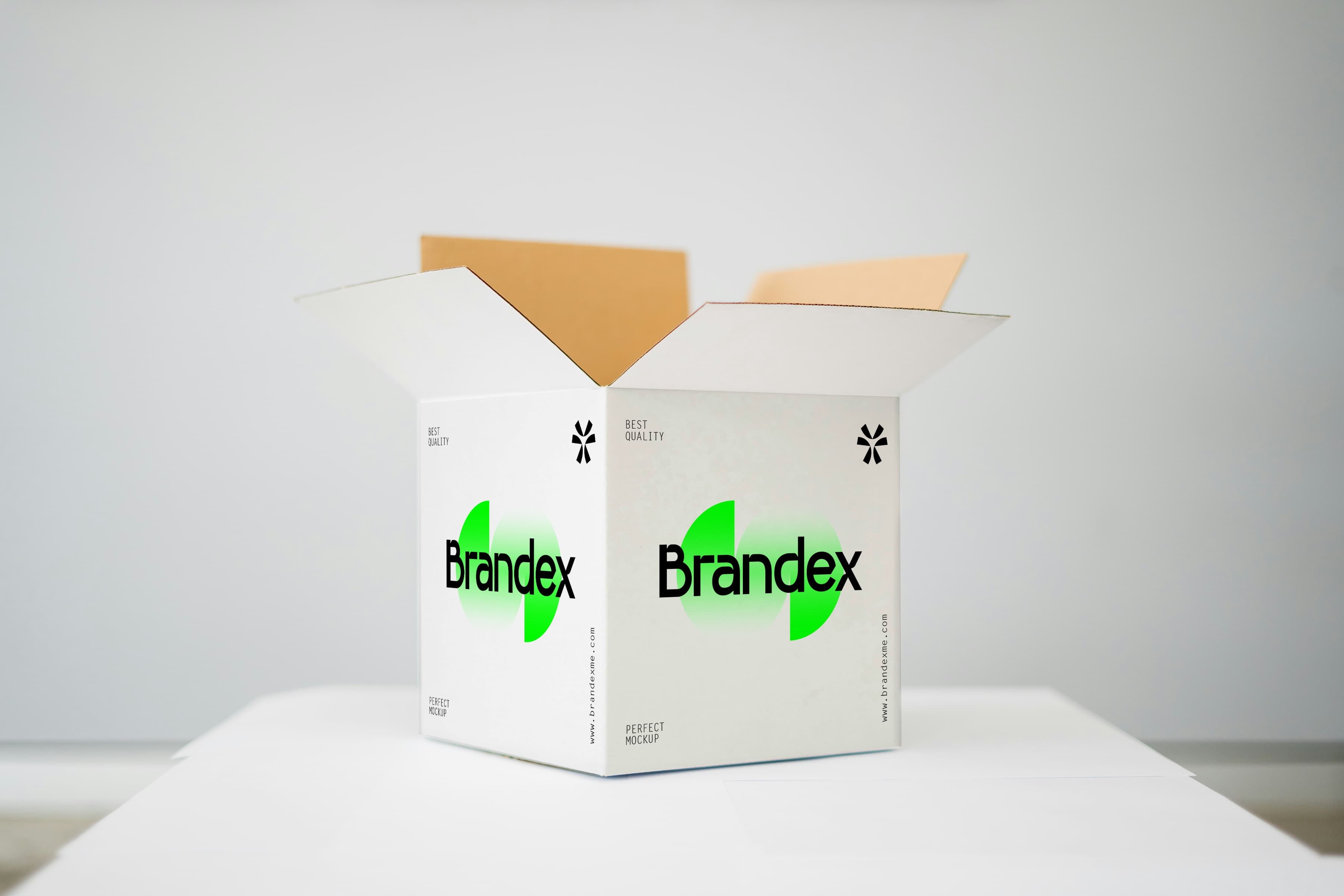 Open white shipping mockup