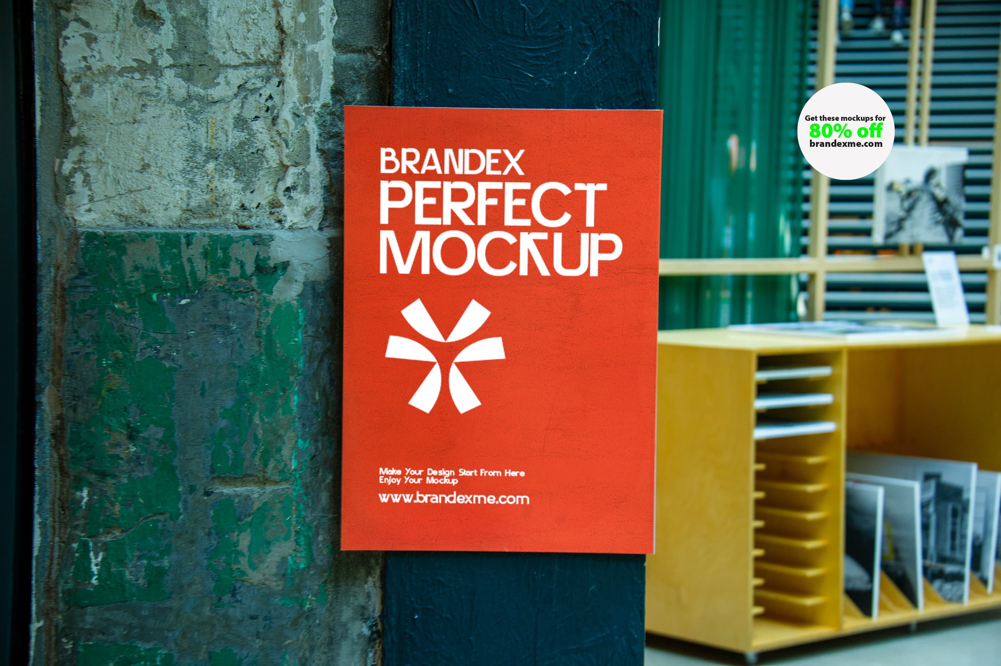 Vintage urban poster mockup