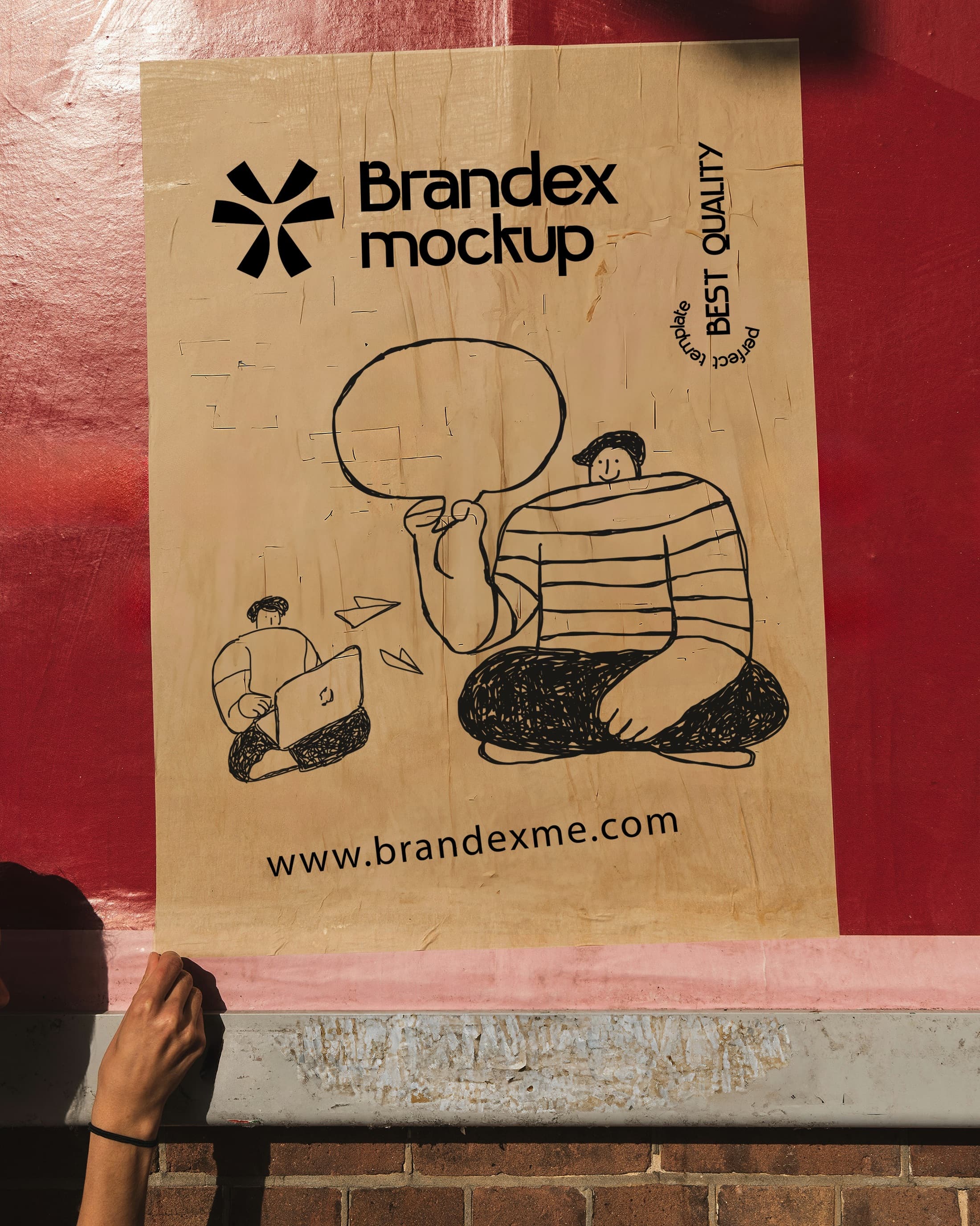 Urban poster street art mockup