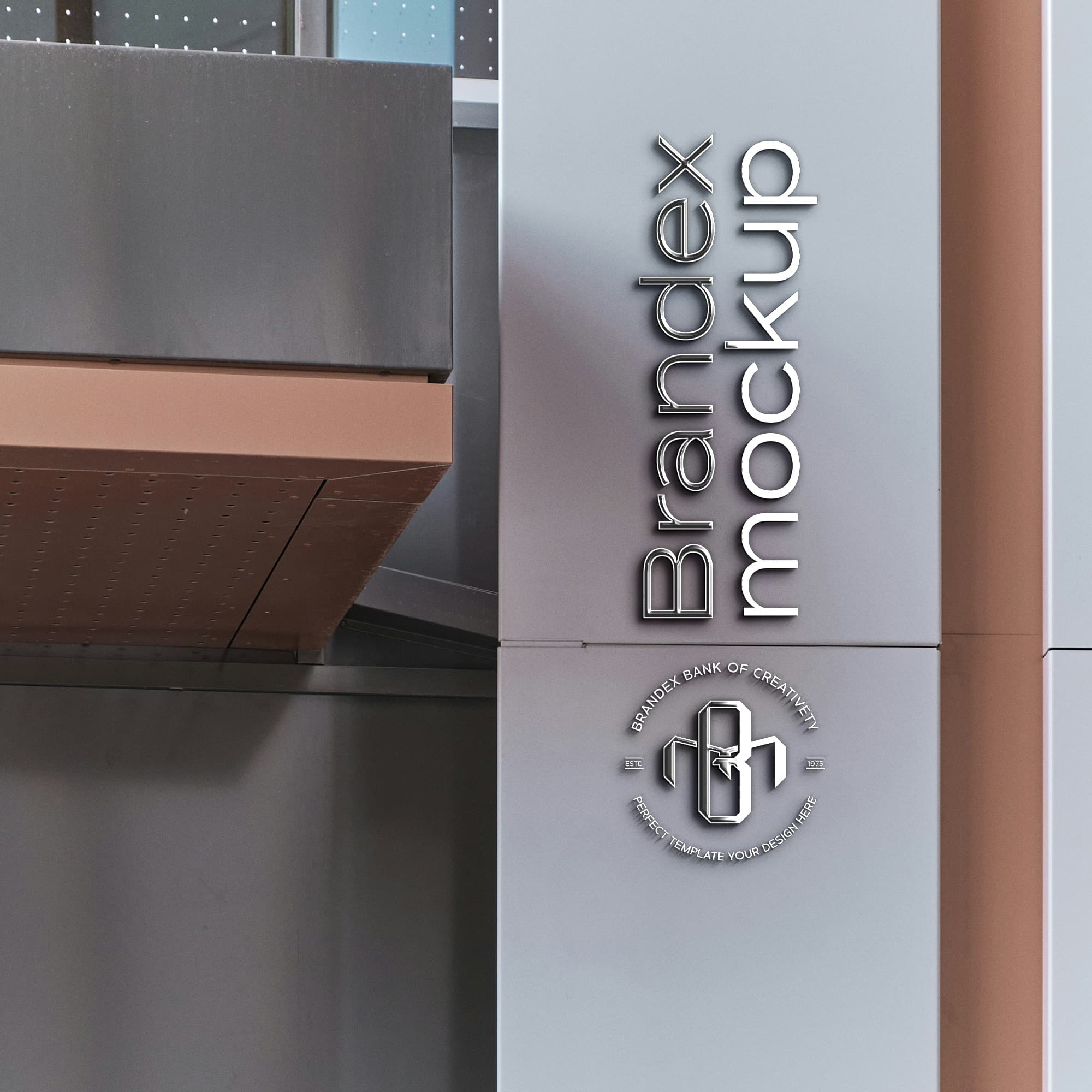 Vertical building sign mockup
