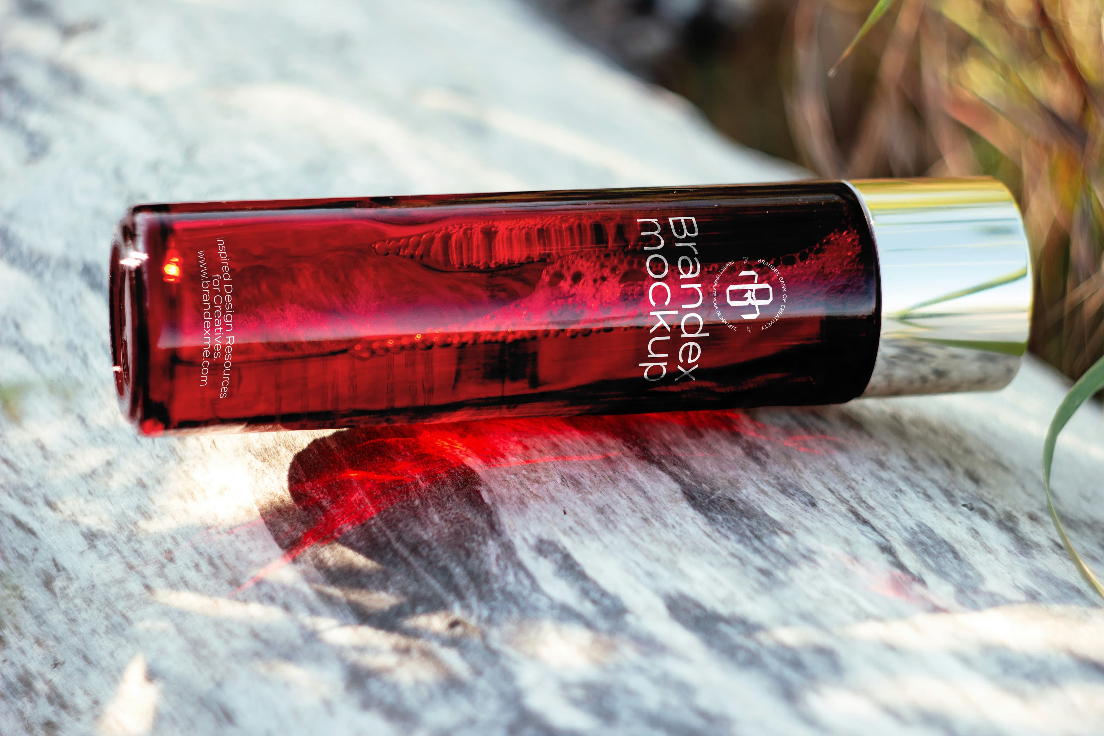 Red glass mockup