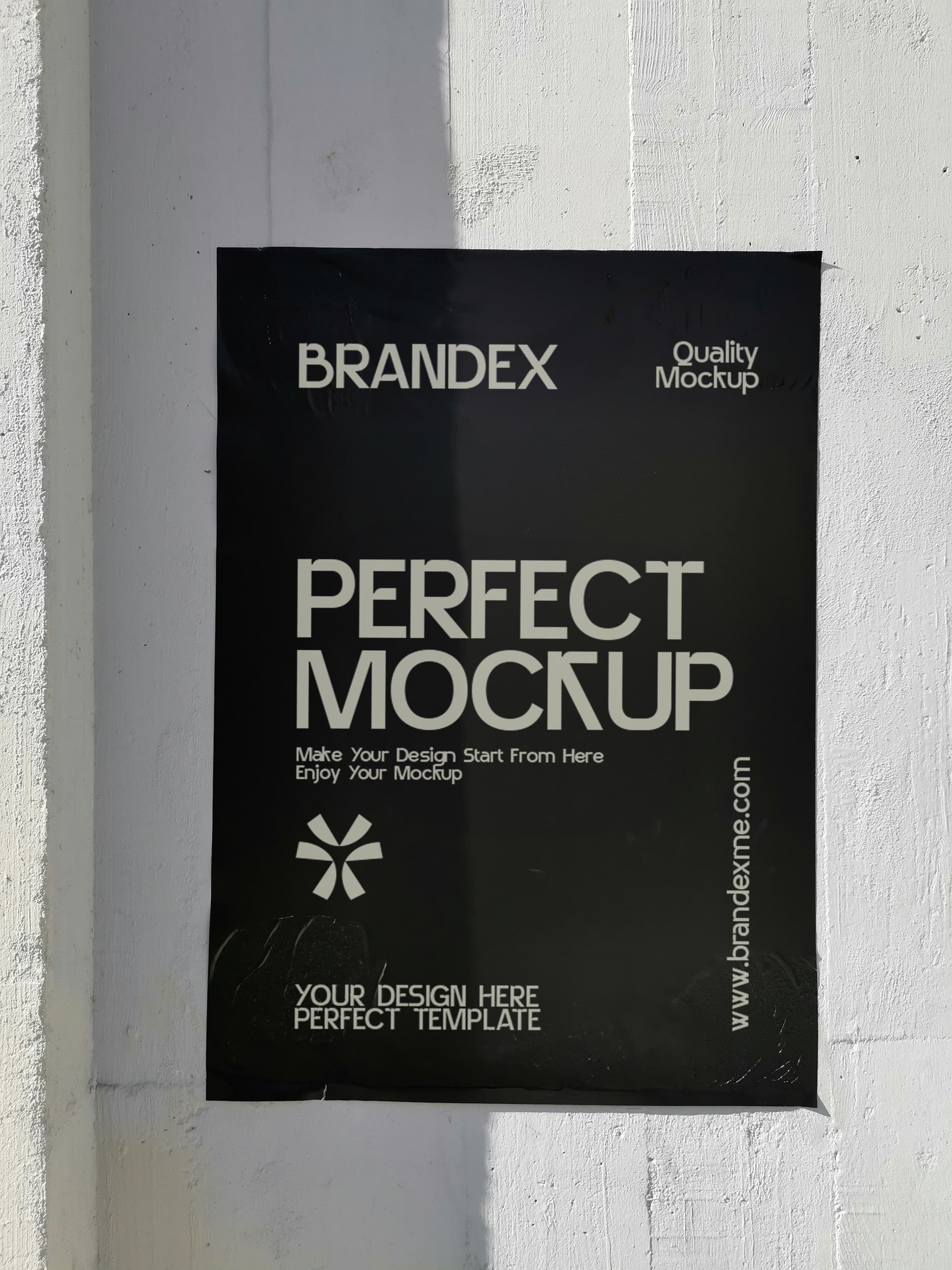 Black wall poster mockup