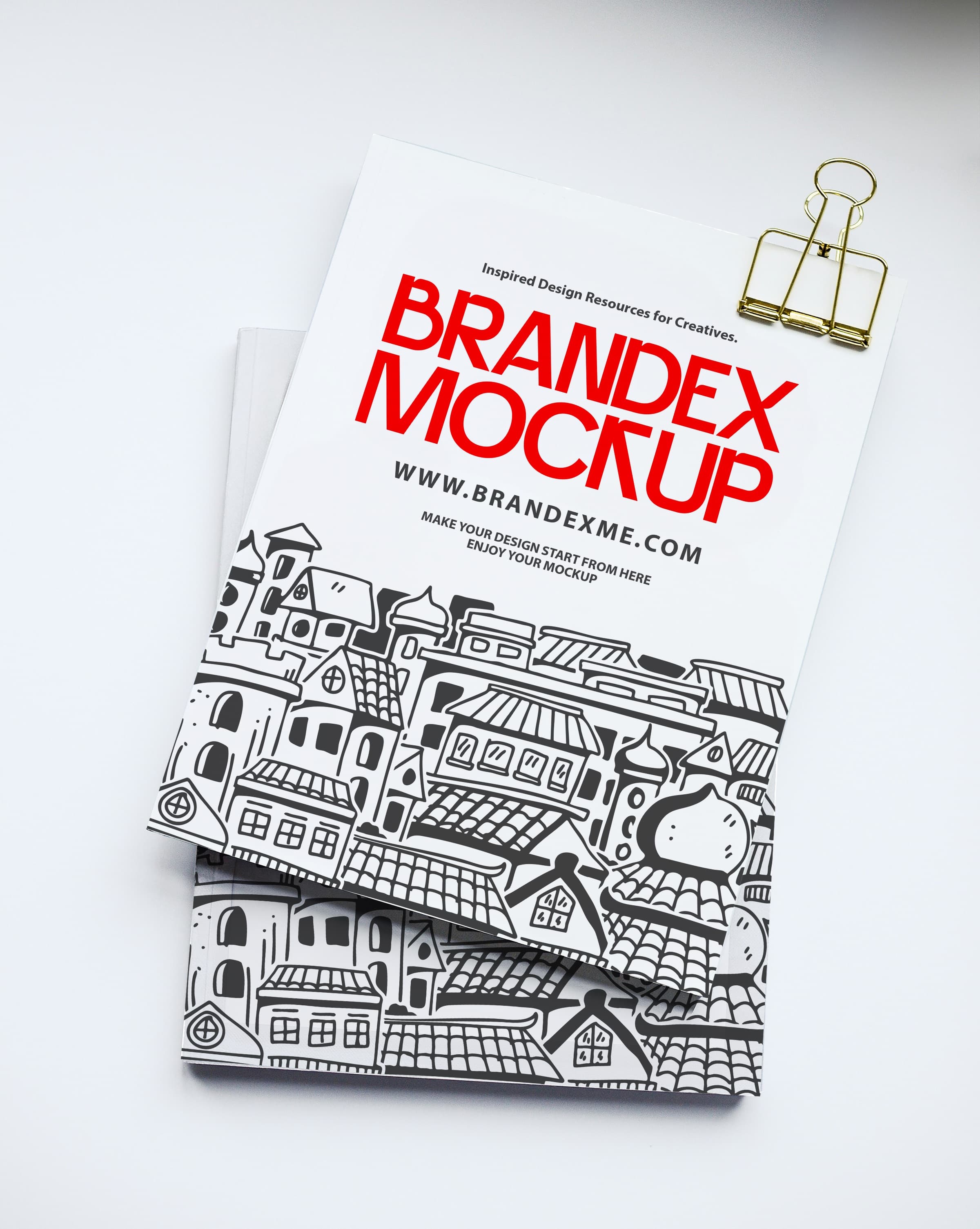 Urban sketch magazine cover mockup