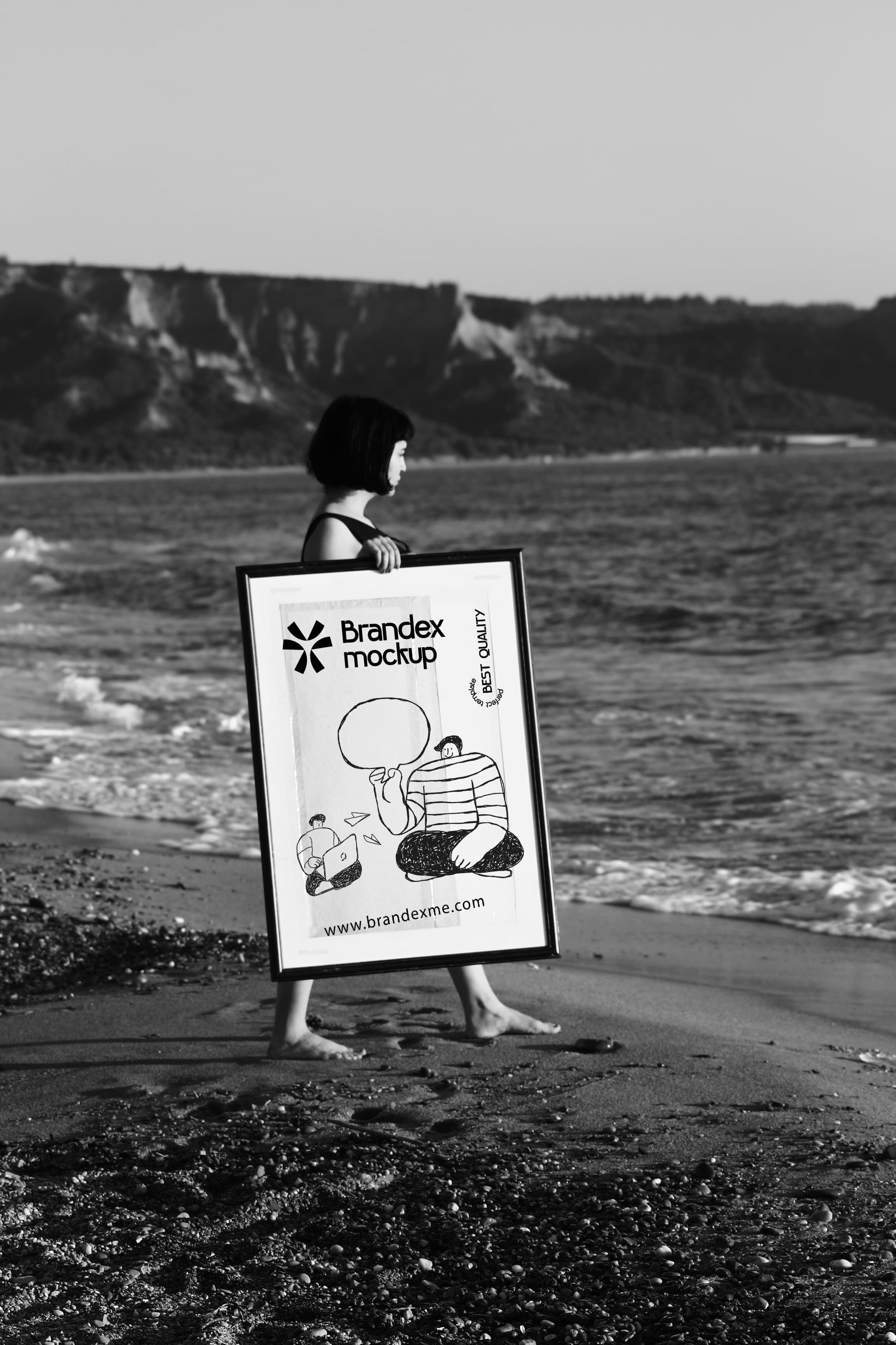 Black and white poster mockup