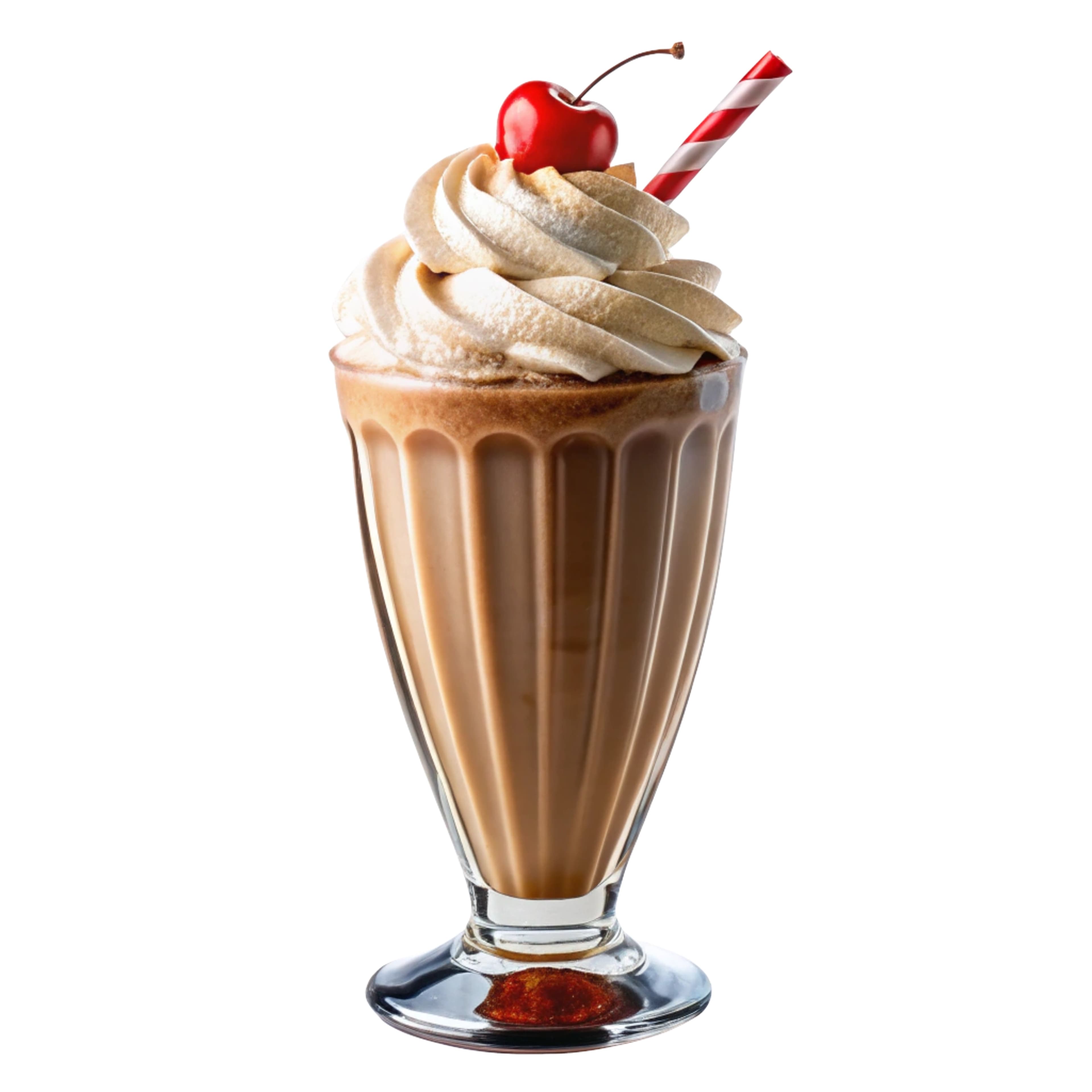 Delicious Milkshake with Whipped Cream and Straw