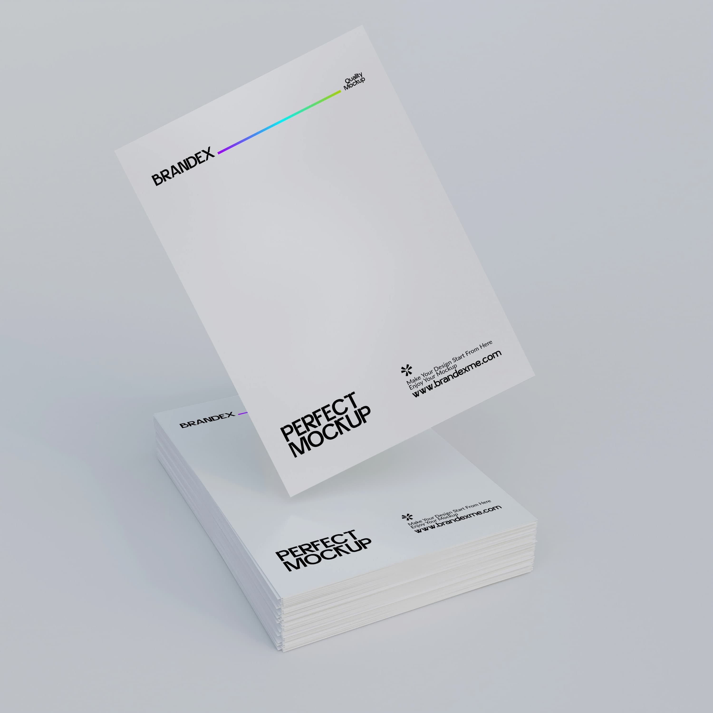 Floating business card stack mockup