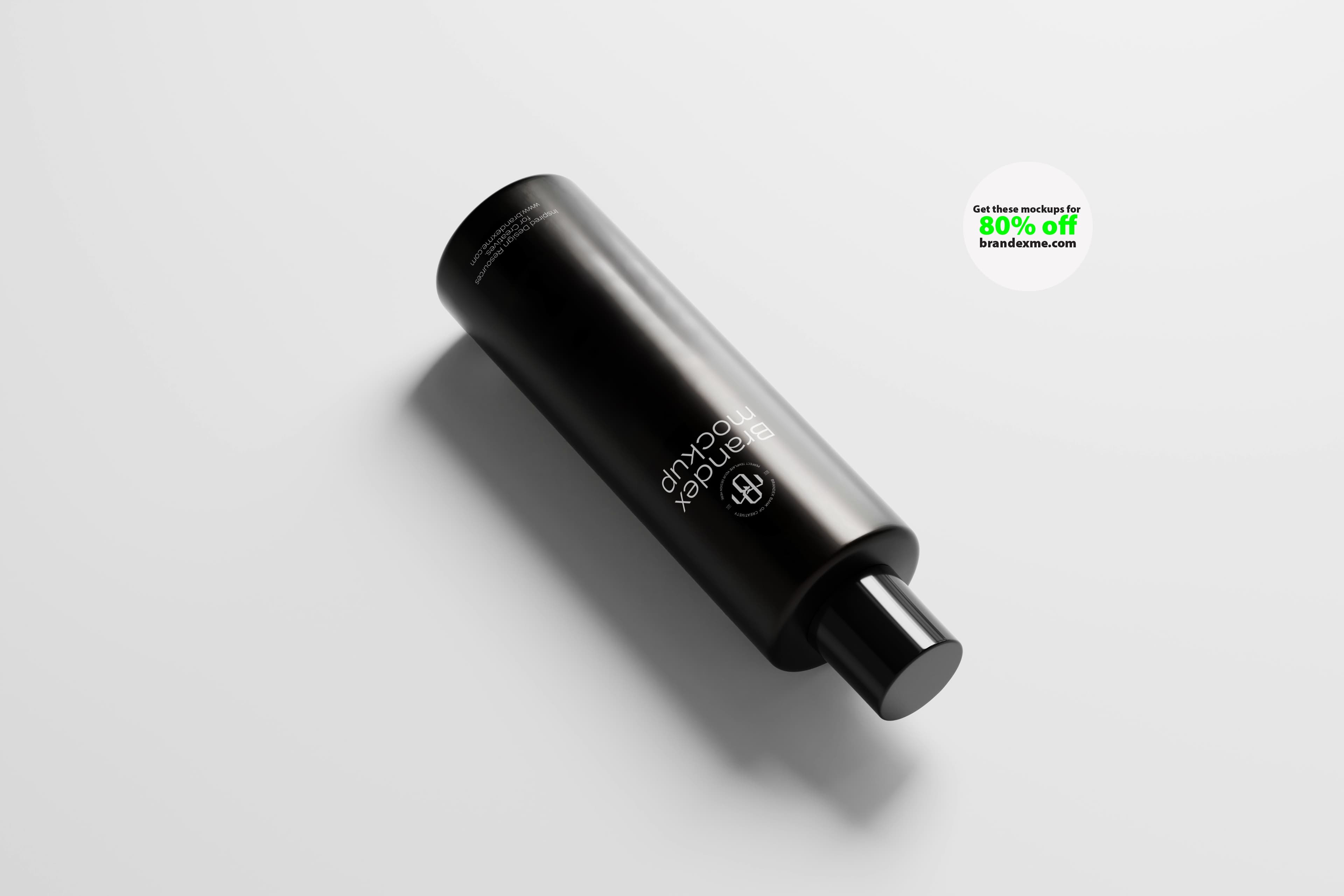 Sleek black cylindrical mockup