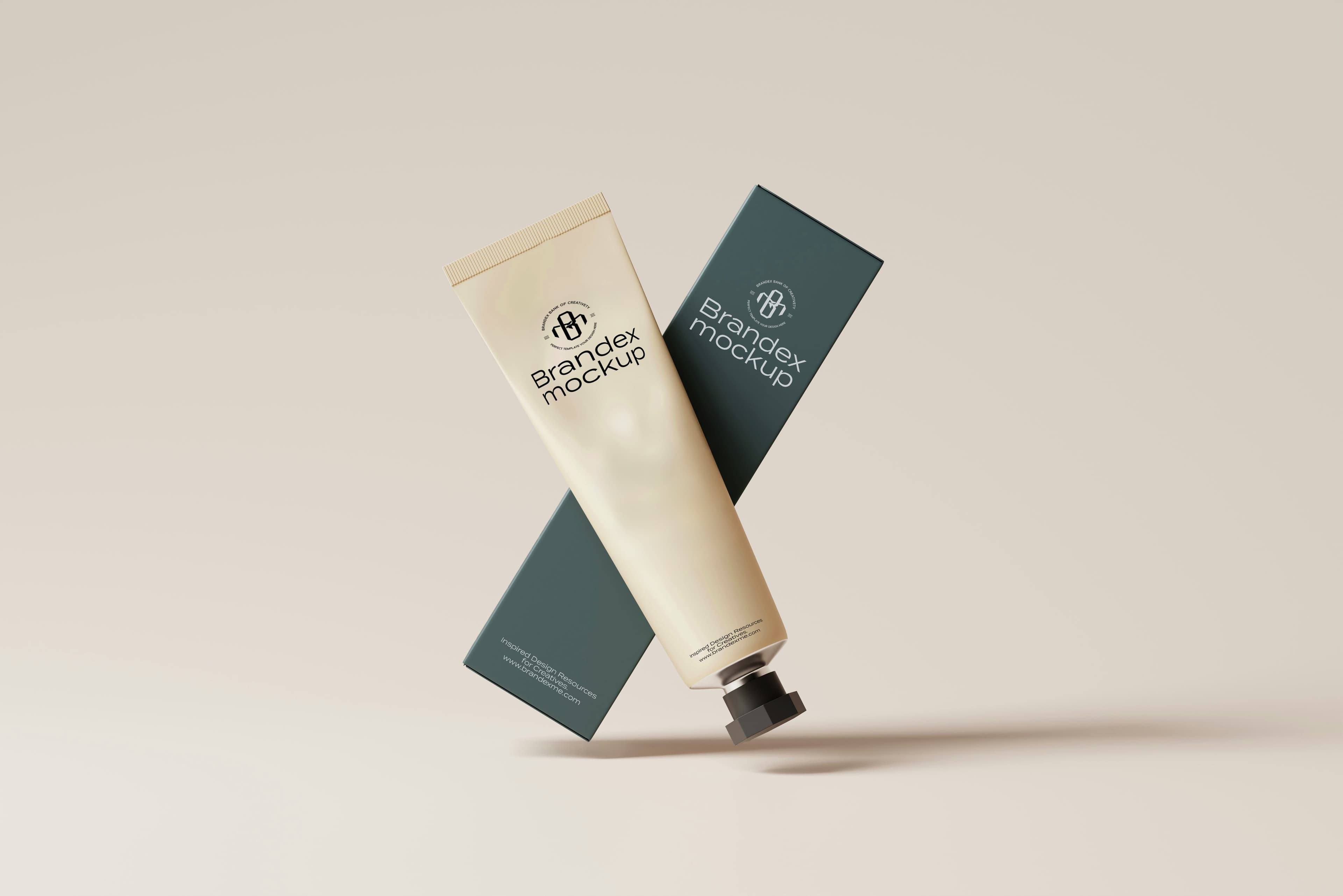 Elegant cosmetic tube and mockup