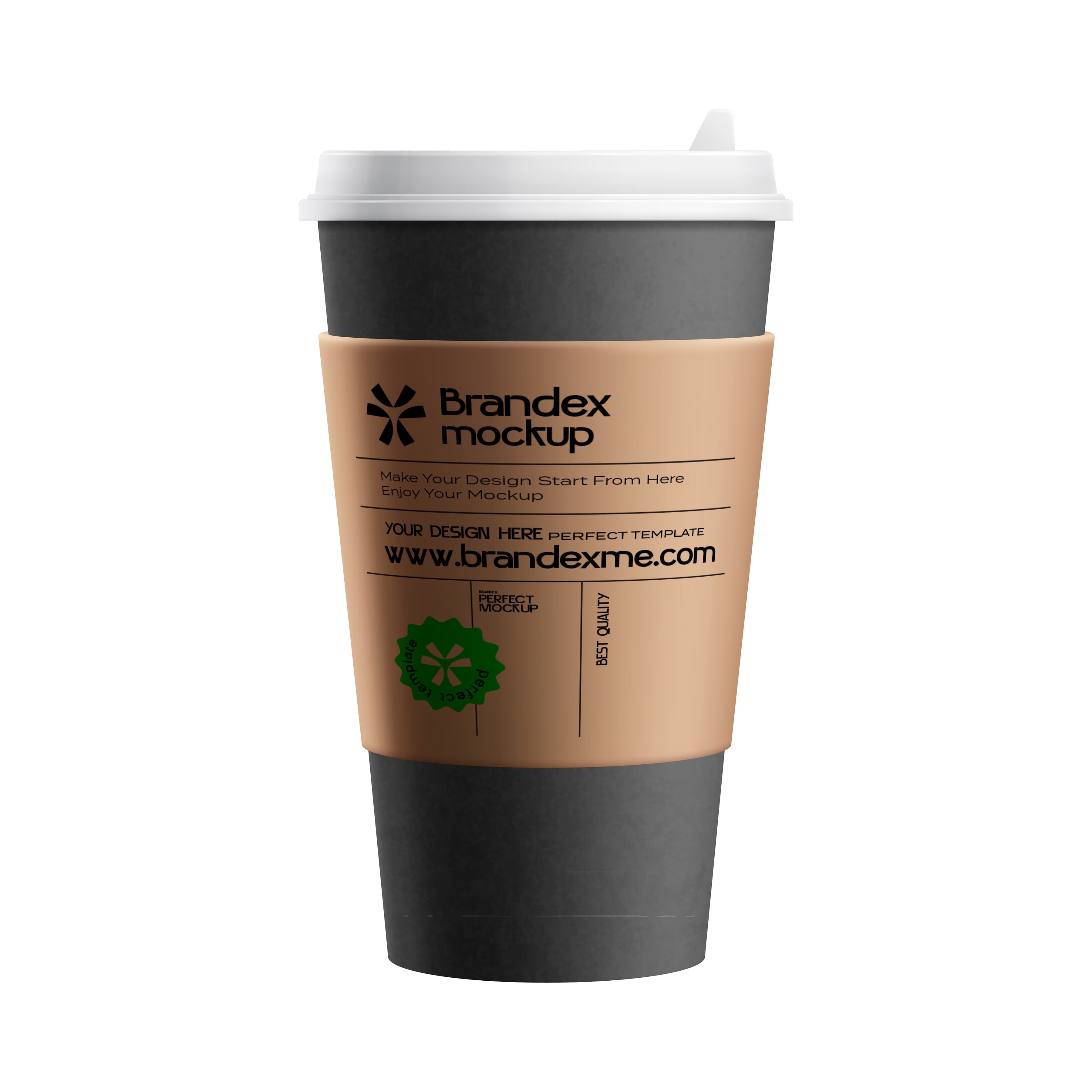 Black paper coffee cup mockup