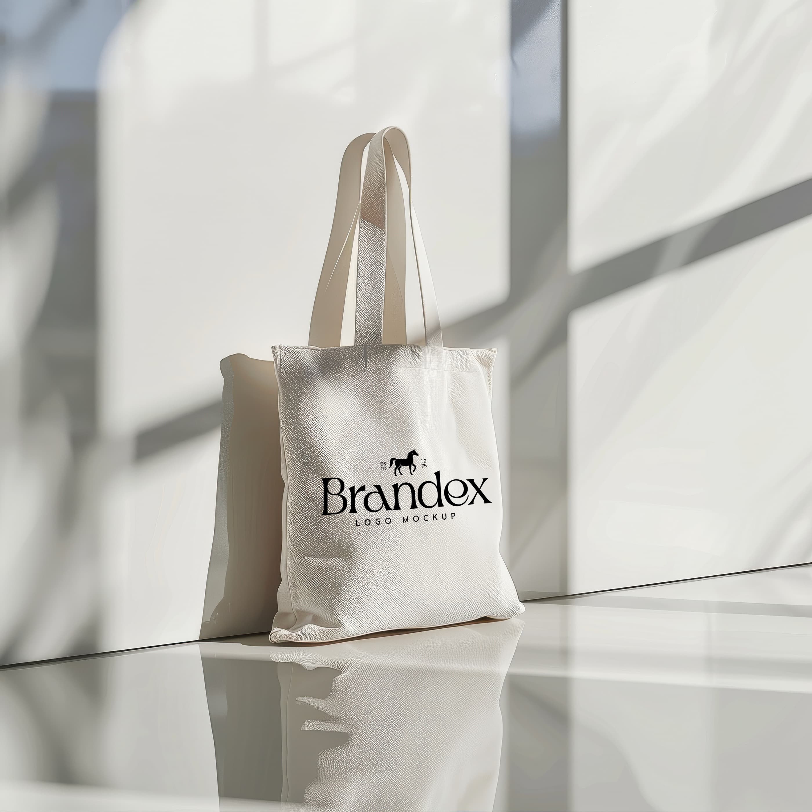 Elegant canvas tote bag mockup