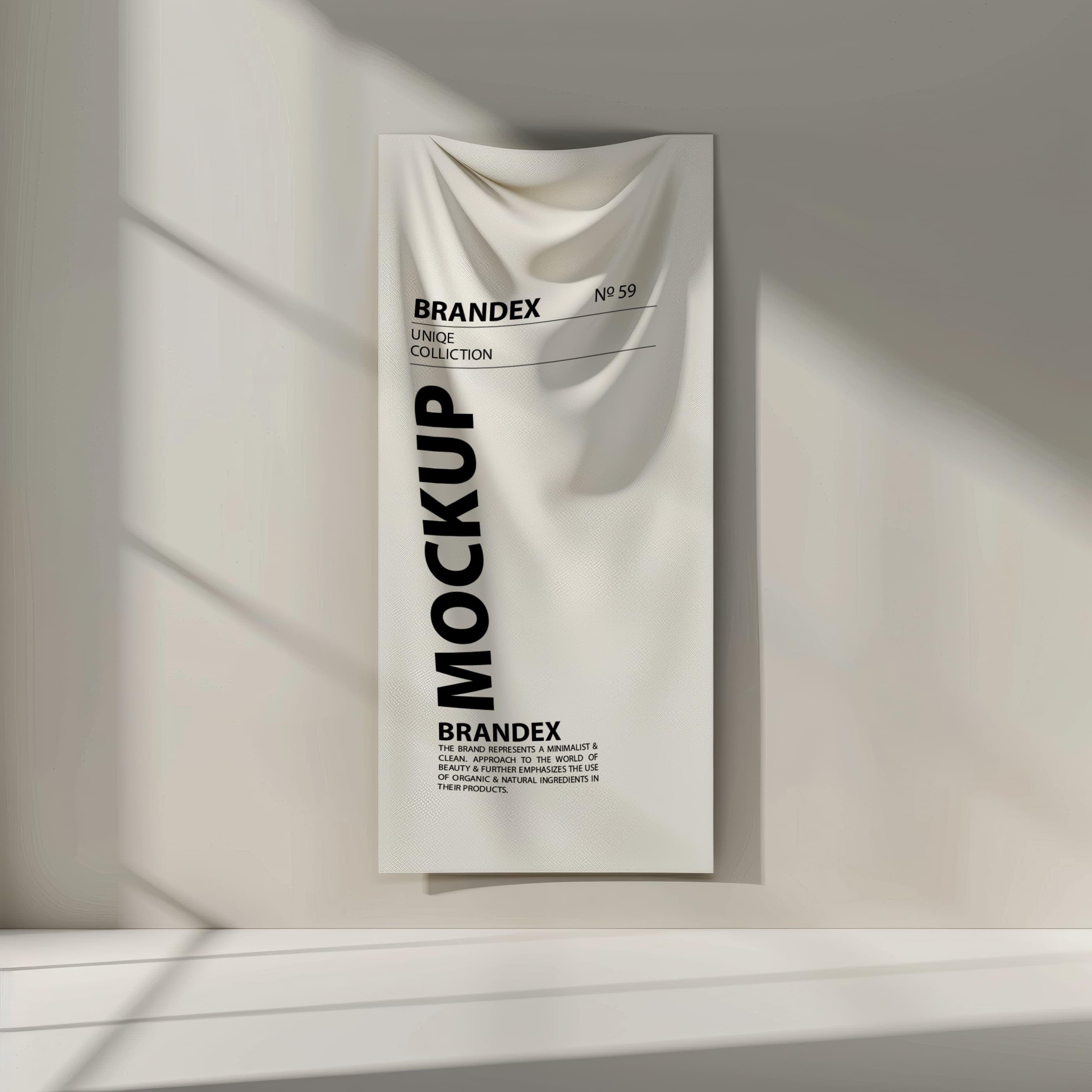 Minimalist hanging towel mockup