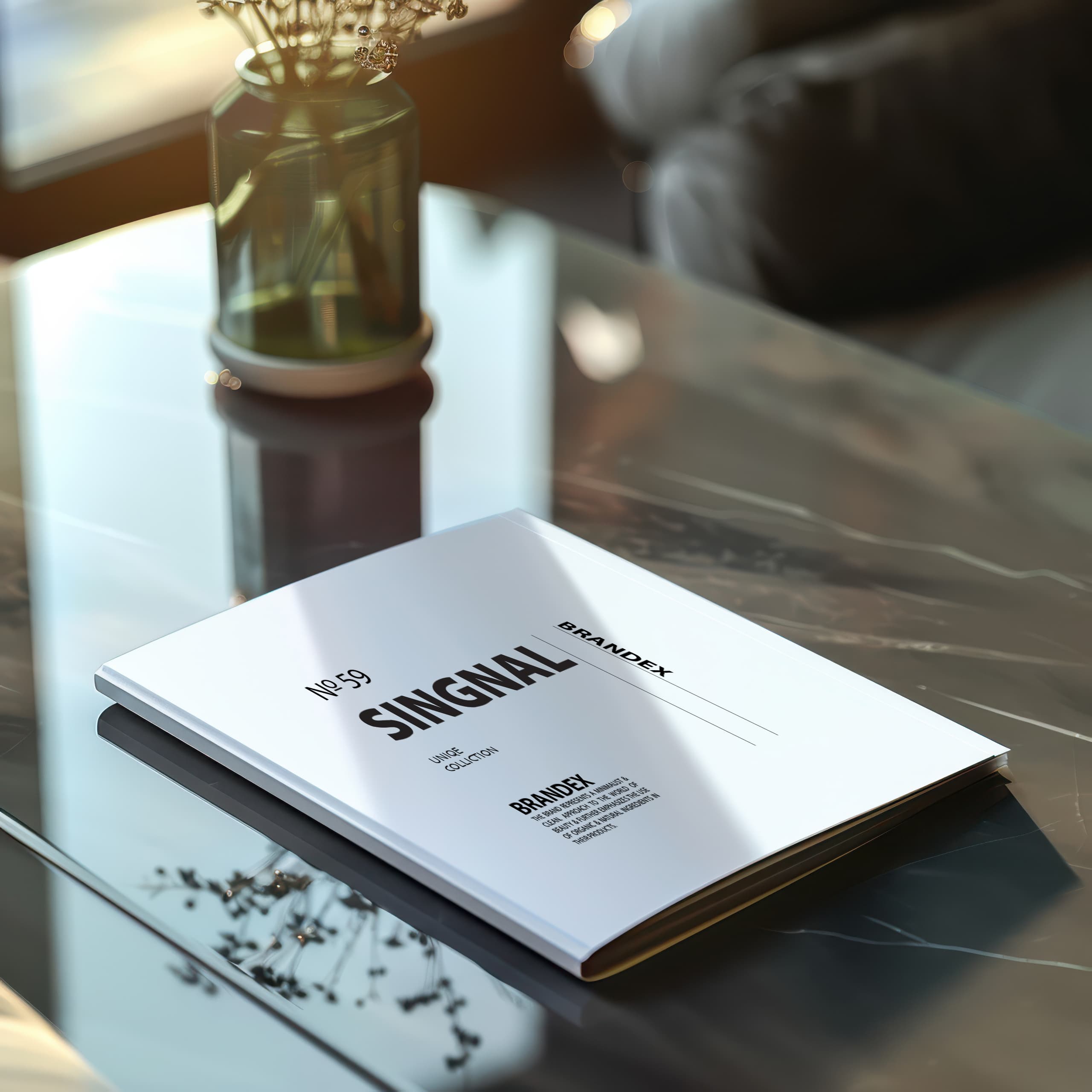 Minimalist magazine cover mockup