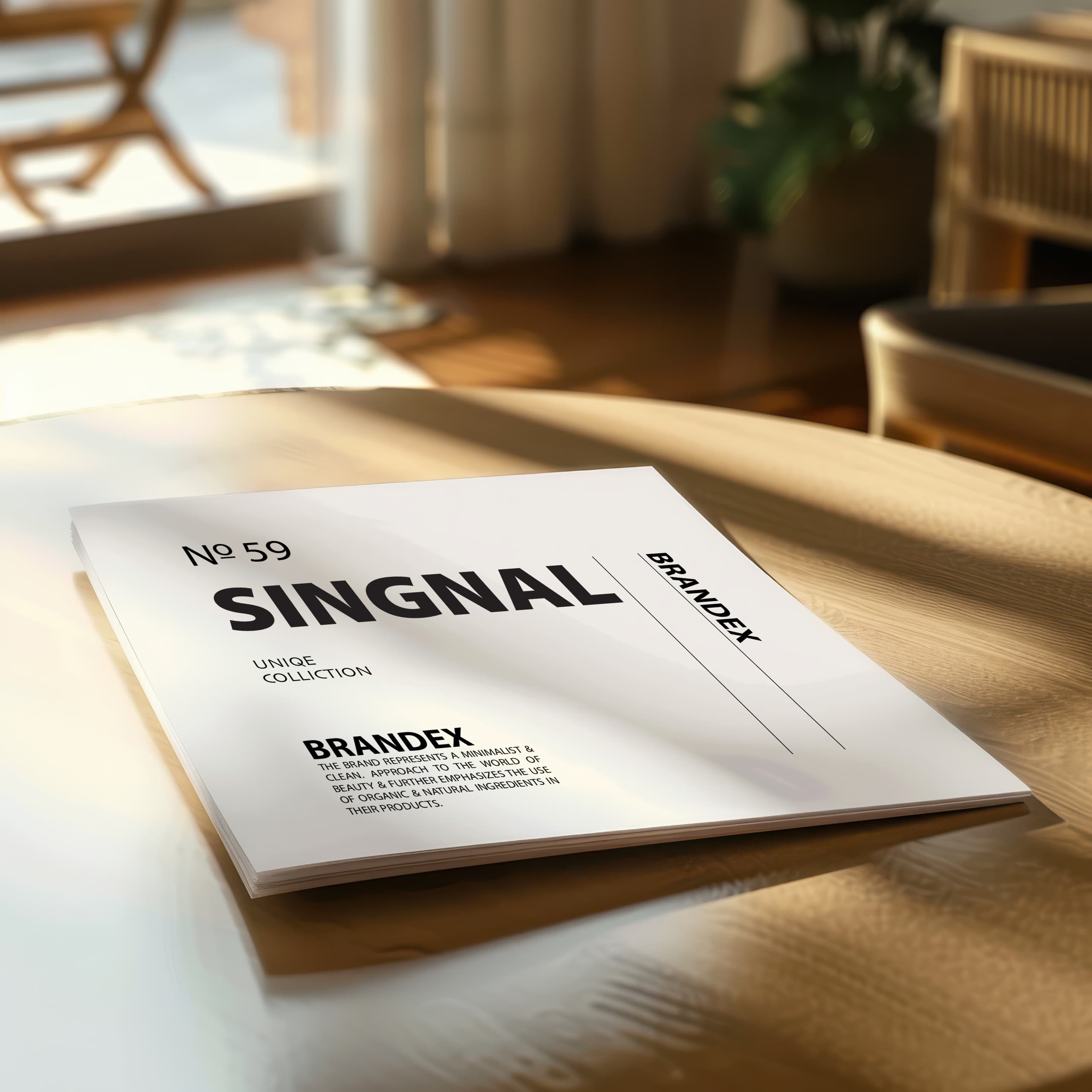 Minimalist magazine cover mockup