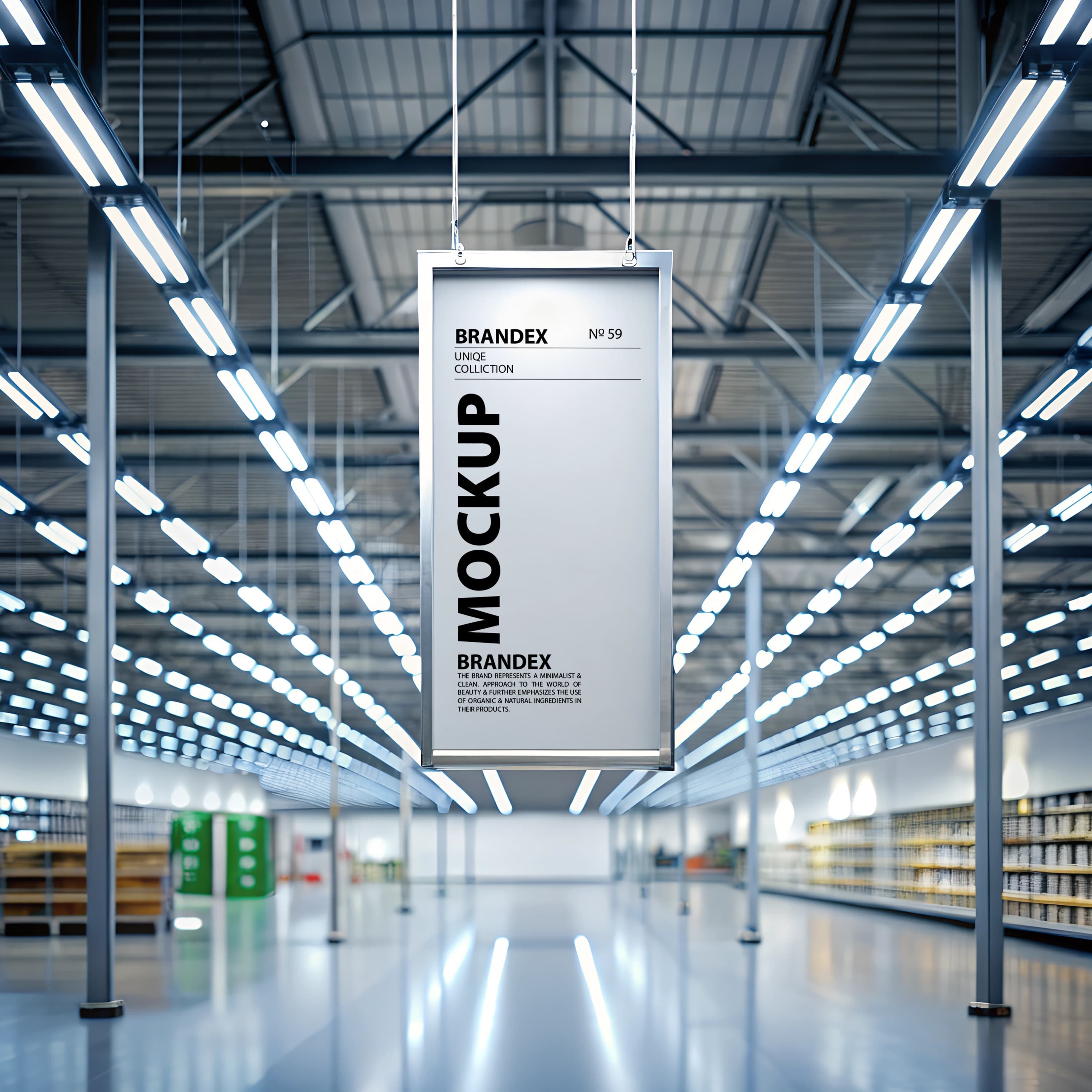 Hanging store sign mockup