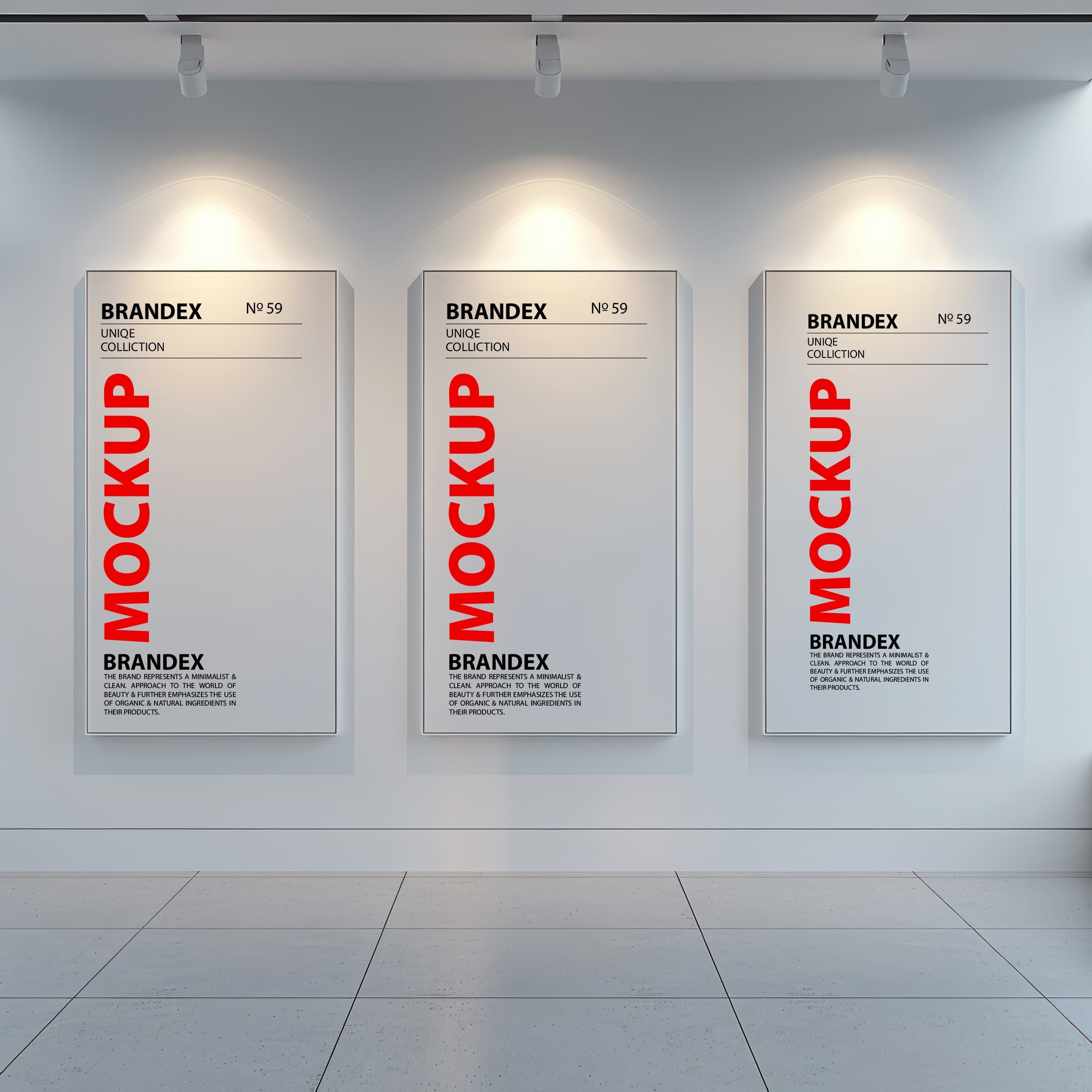 Gallery wall poster mockup