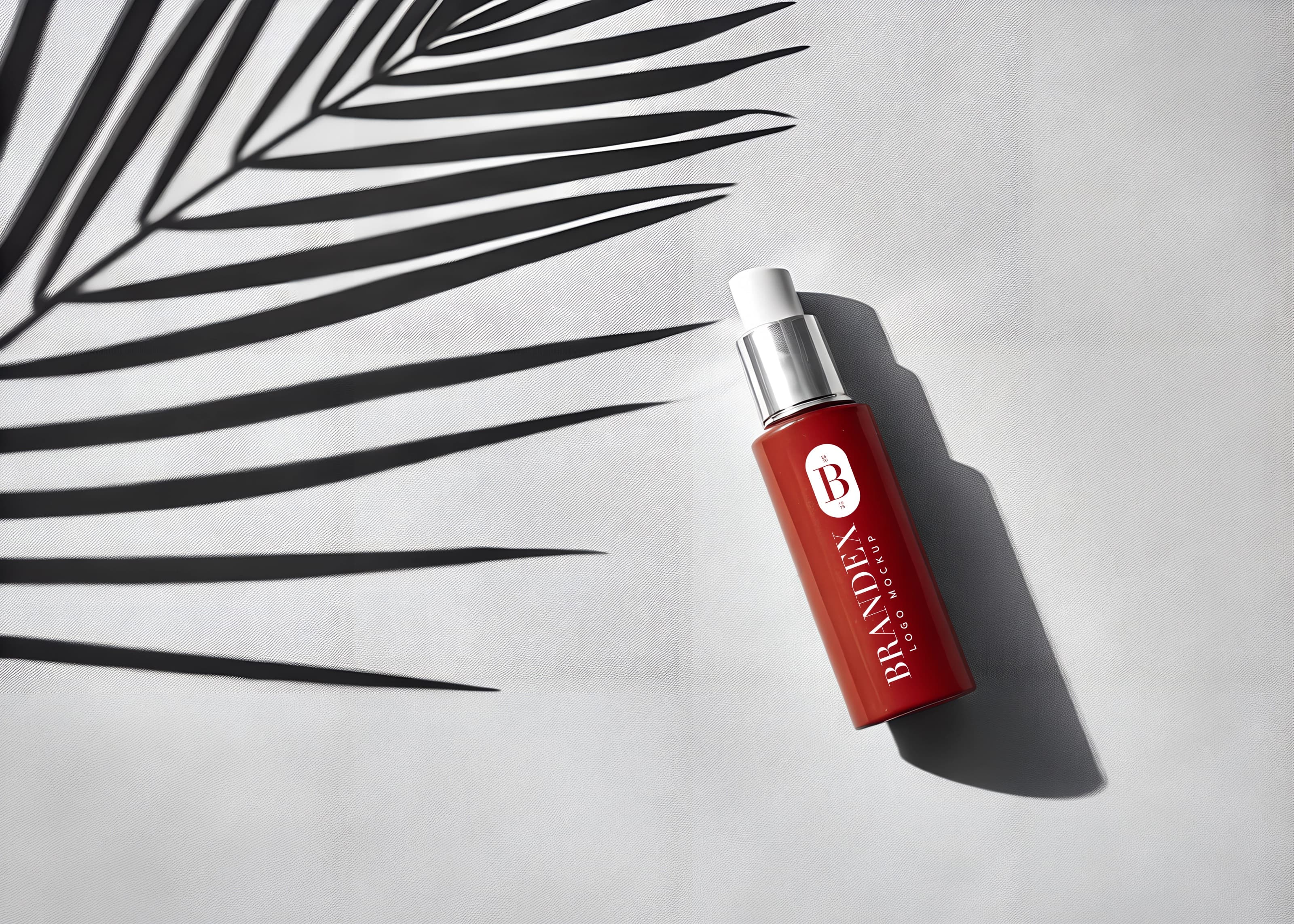 Red cosmetic spray mockup