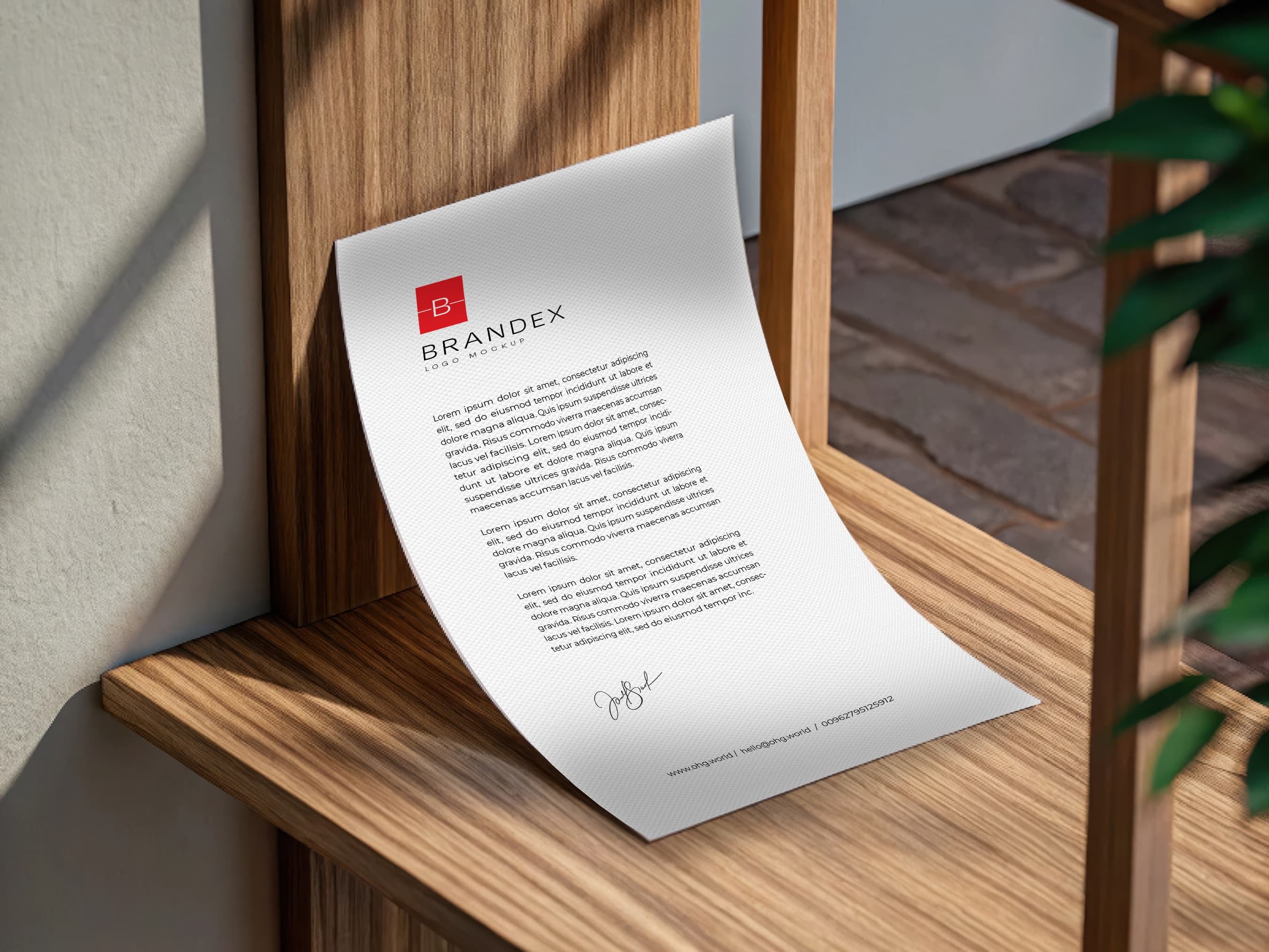 Elegant letterhead paper mockup