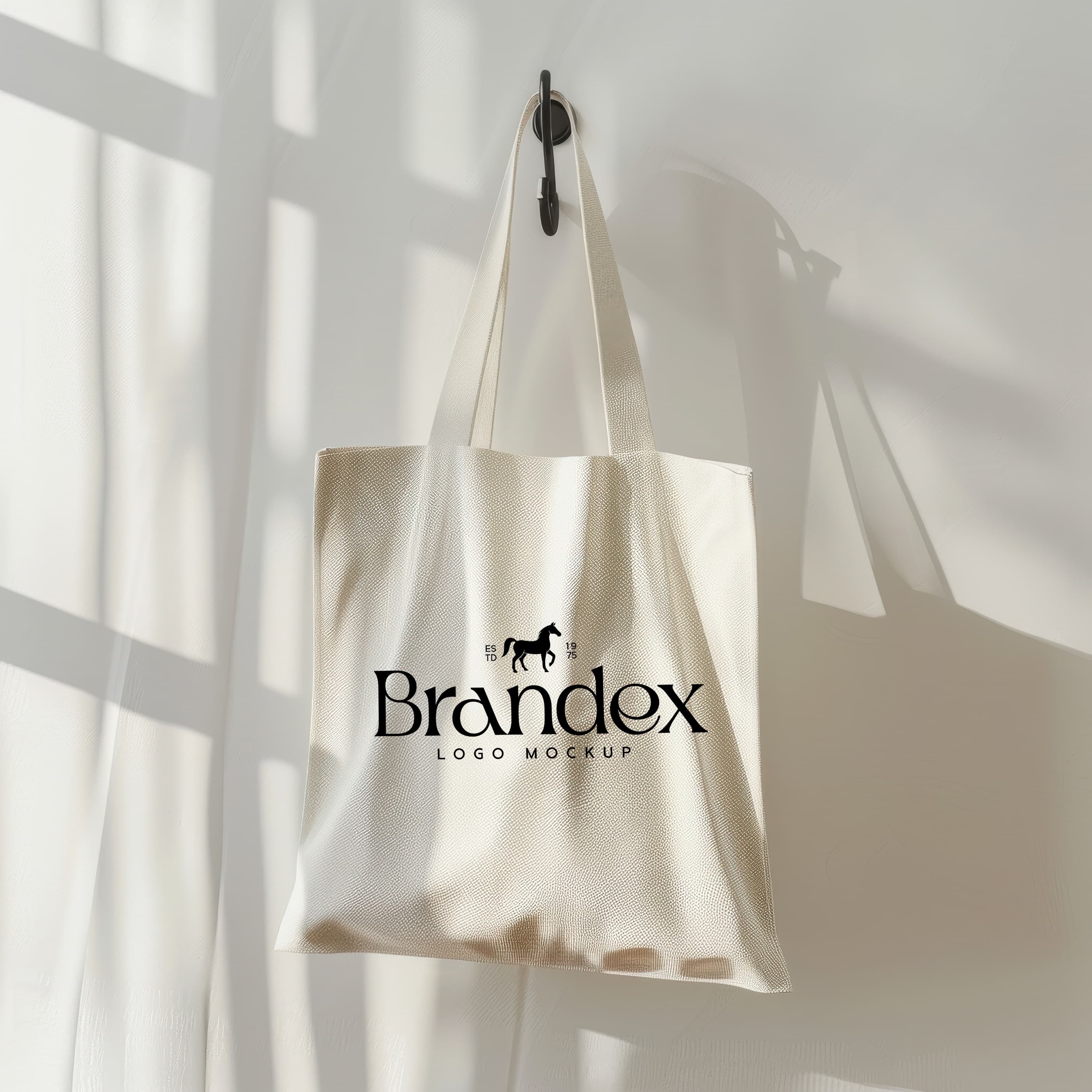 Hanging eco-friendly tote bag mockup